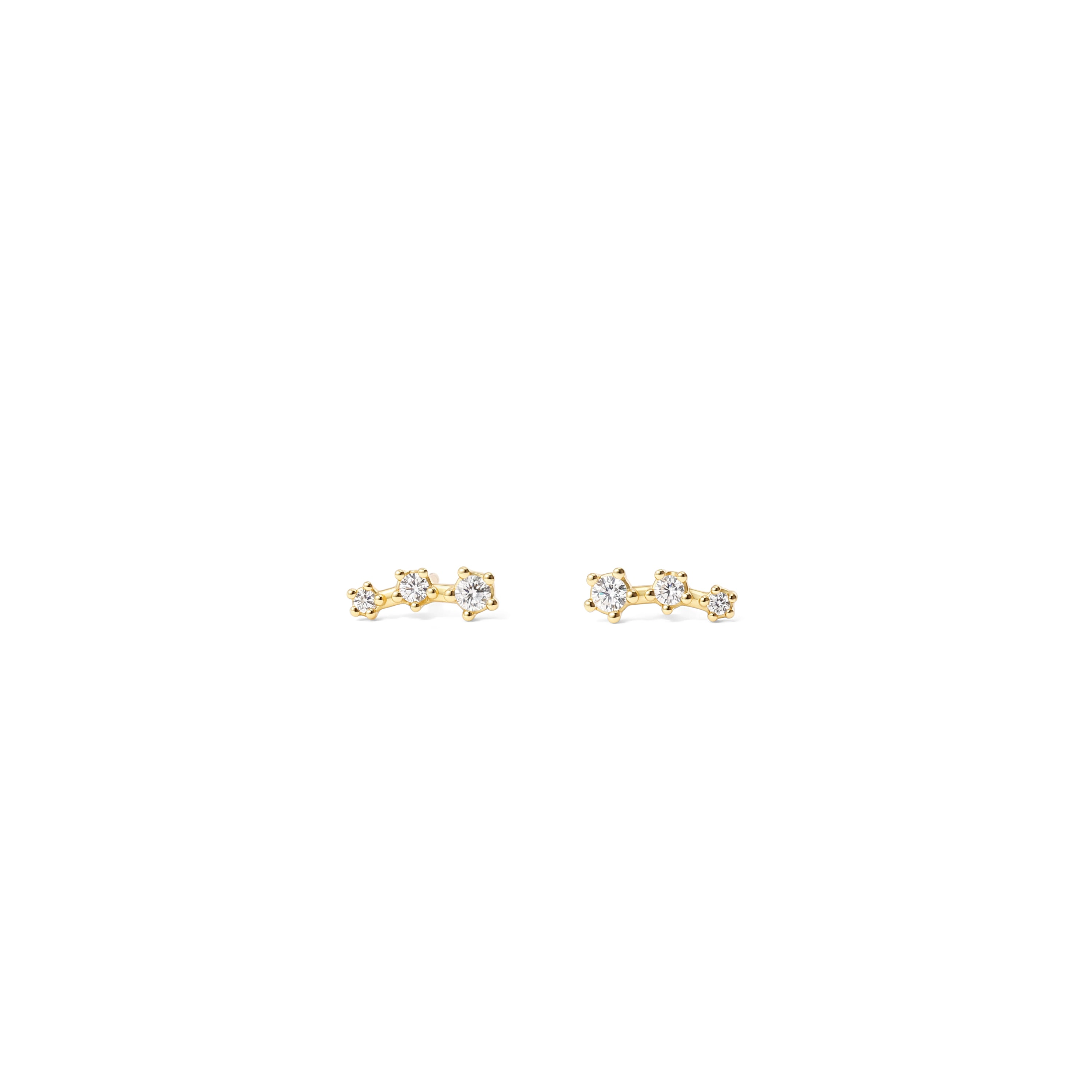 Mint & Lily Women's Sparkling Mini Climber Studs