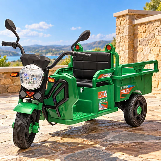 Toemoa 12V Kids Electric 3 Wheel Cargo Truck, Color: Green - JCPenney