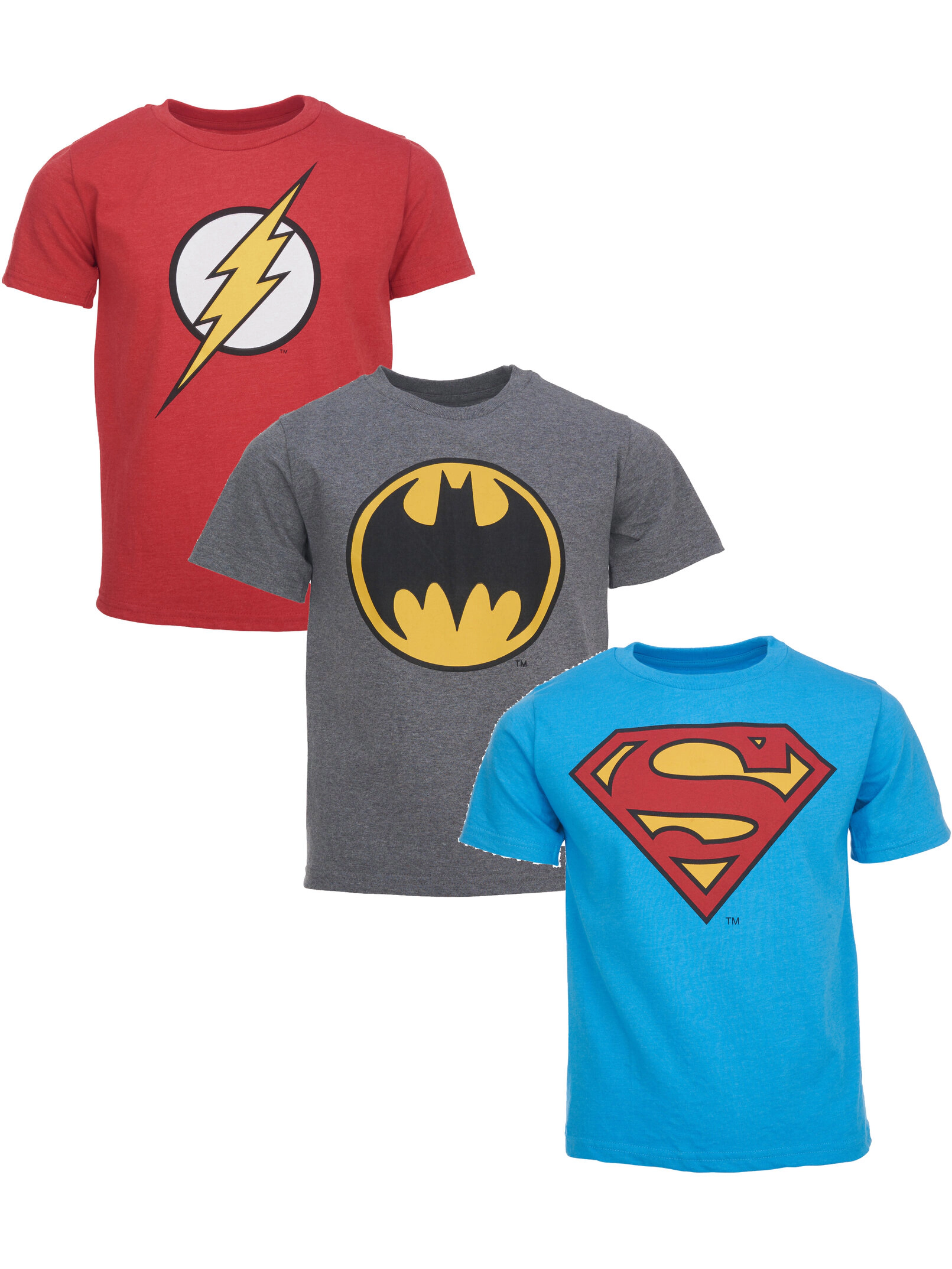 DC Comics Justice League Boys' 3-Pack Short Sleeve T-Shirts