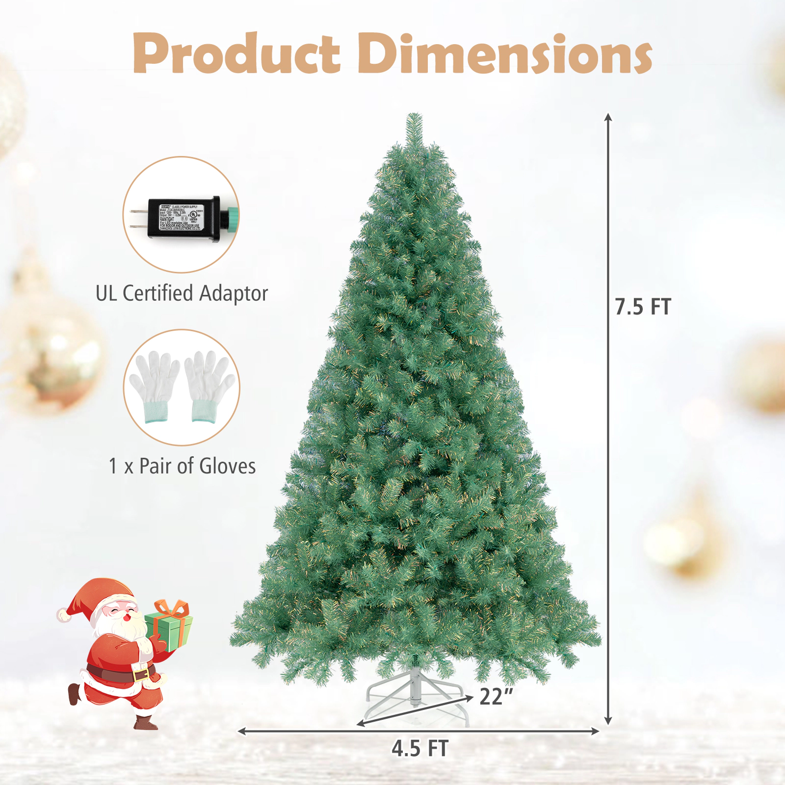 SlickBlue Colorful Artificial Christmas Tree with LED Lights