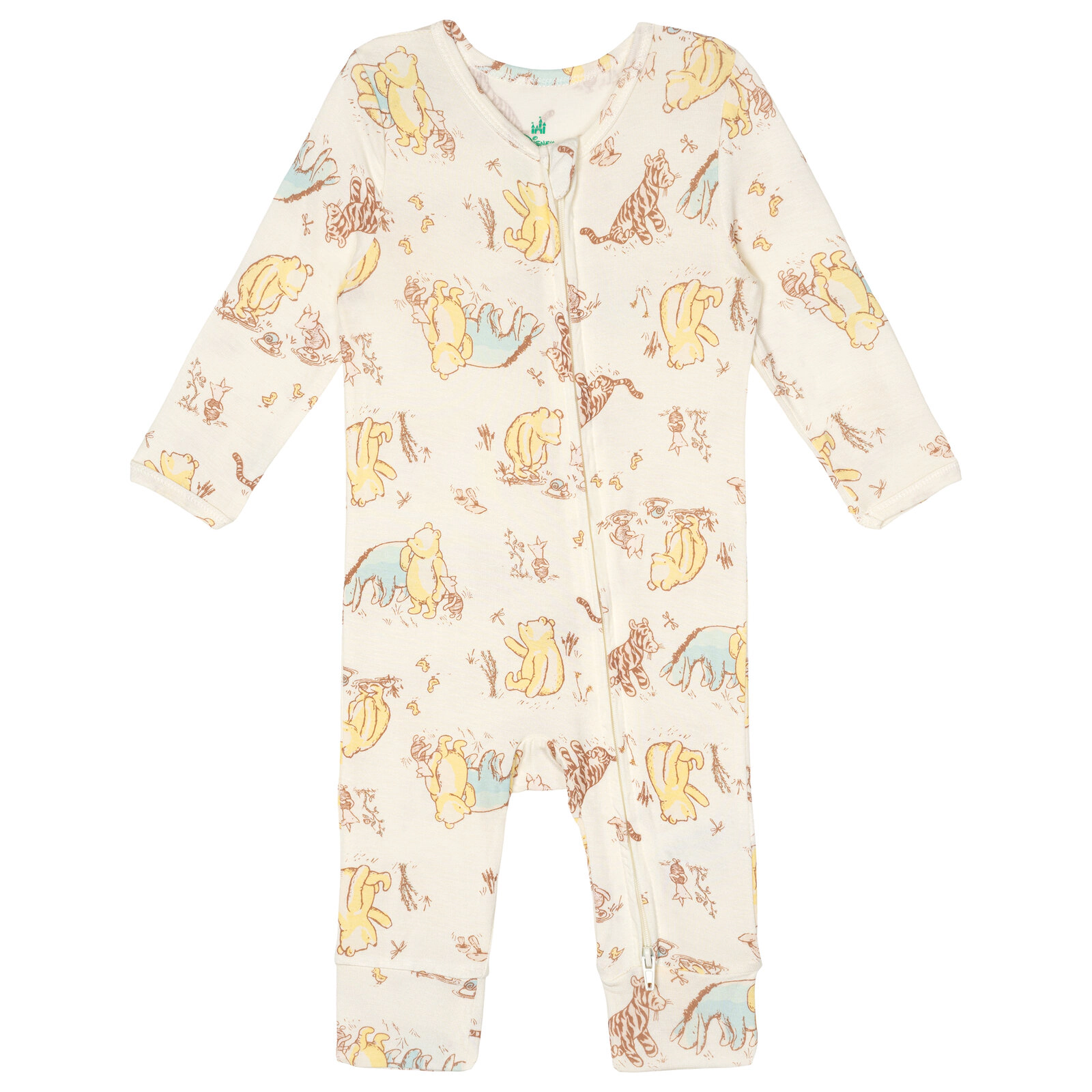 Disney Winnie the Pooh Baby Girls' Zip-Up One Piece Sleepwear