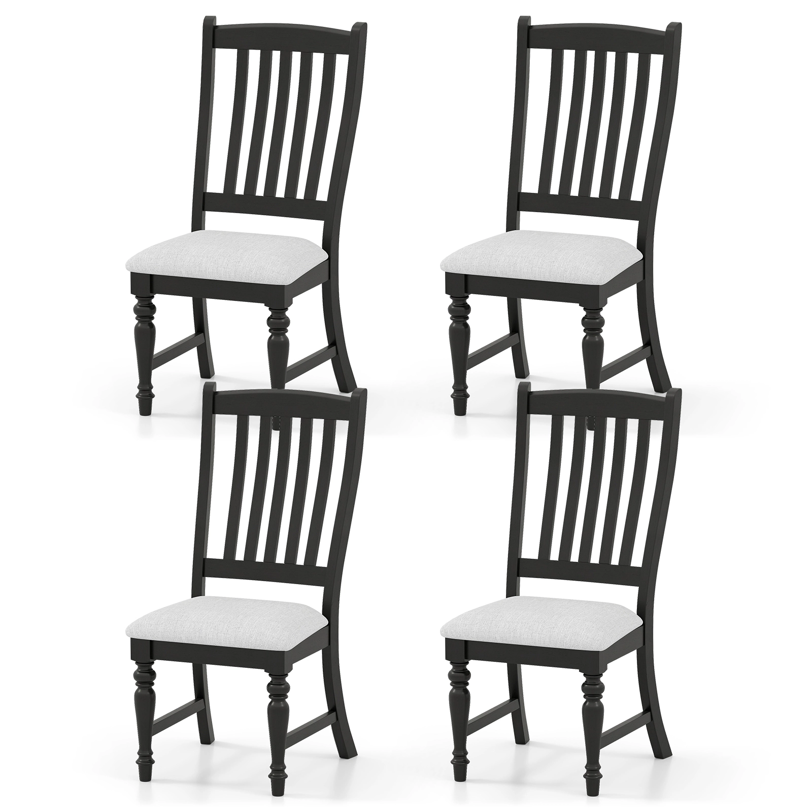 LJG Set of 4 Dining Chairs Kitchen Side Chair with Solid Wood Legs