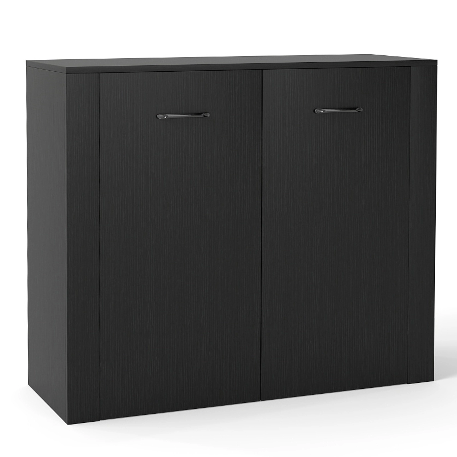 SUGIFT 38-in Black Coffee Bar Buffet Sideboard Cabinet with 4 Cube Storage and Doors for Dining Room
