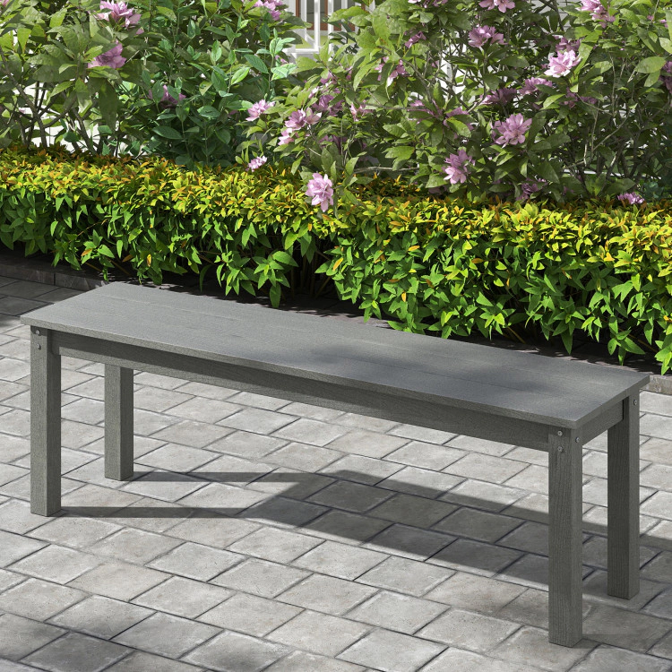 Hivvago 55" Hdpe Outdoor Bench 2-3 People Weatherproof Backless Patio Garden Bench