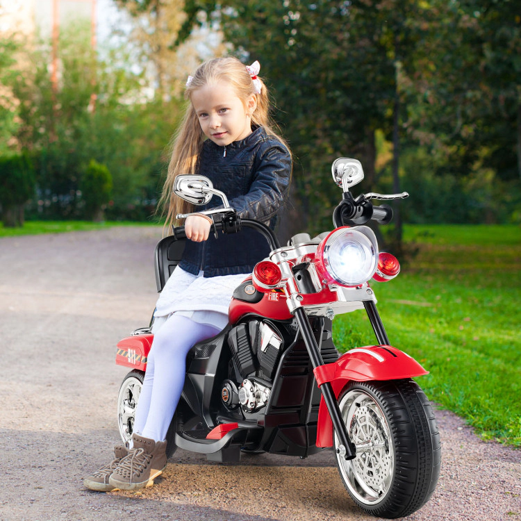 Hivvago 6V Powered Toddler 3-Wheel Motorbike Ride On Toy with Horn and Headlight