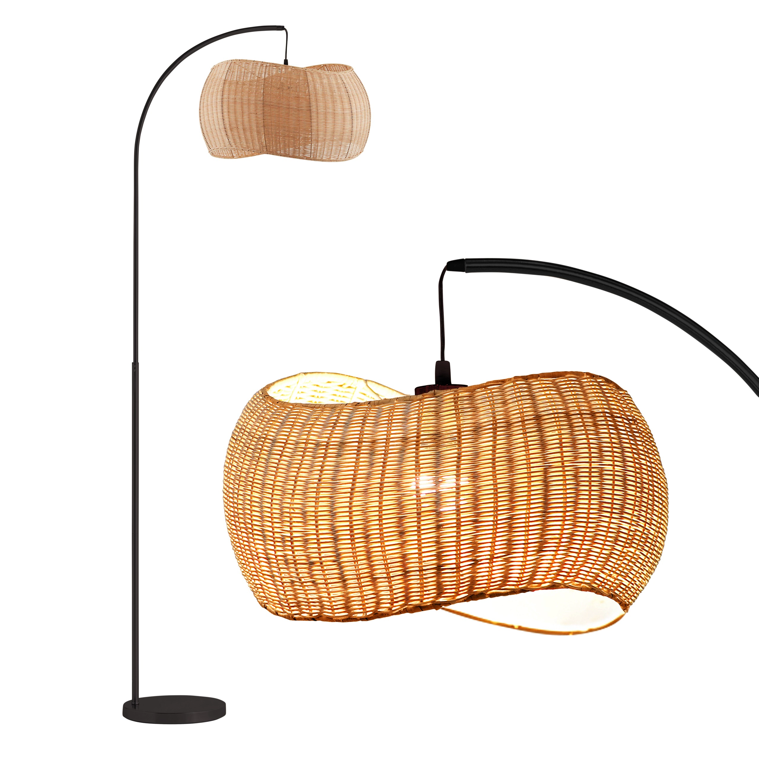 Brightech Wave Rattan Pendant Light