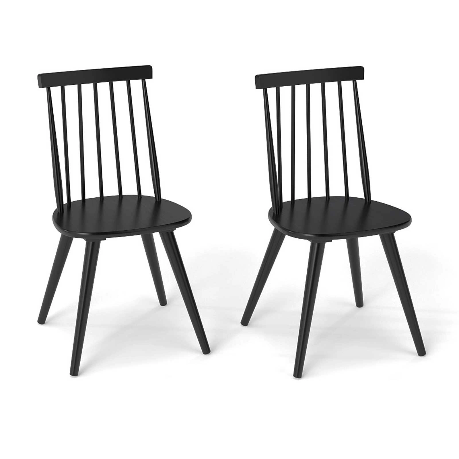 LJG Windsor Dining Chair Set of with Solid Rubber Wood Frame