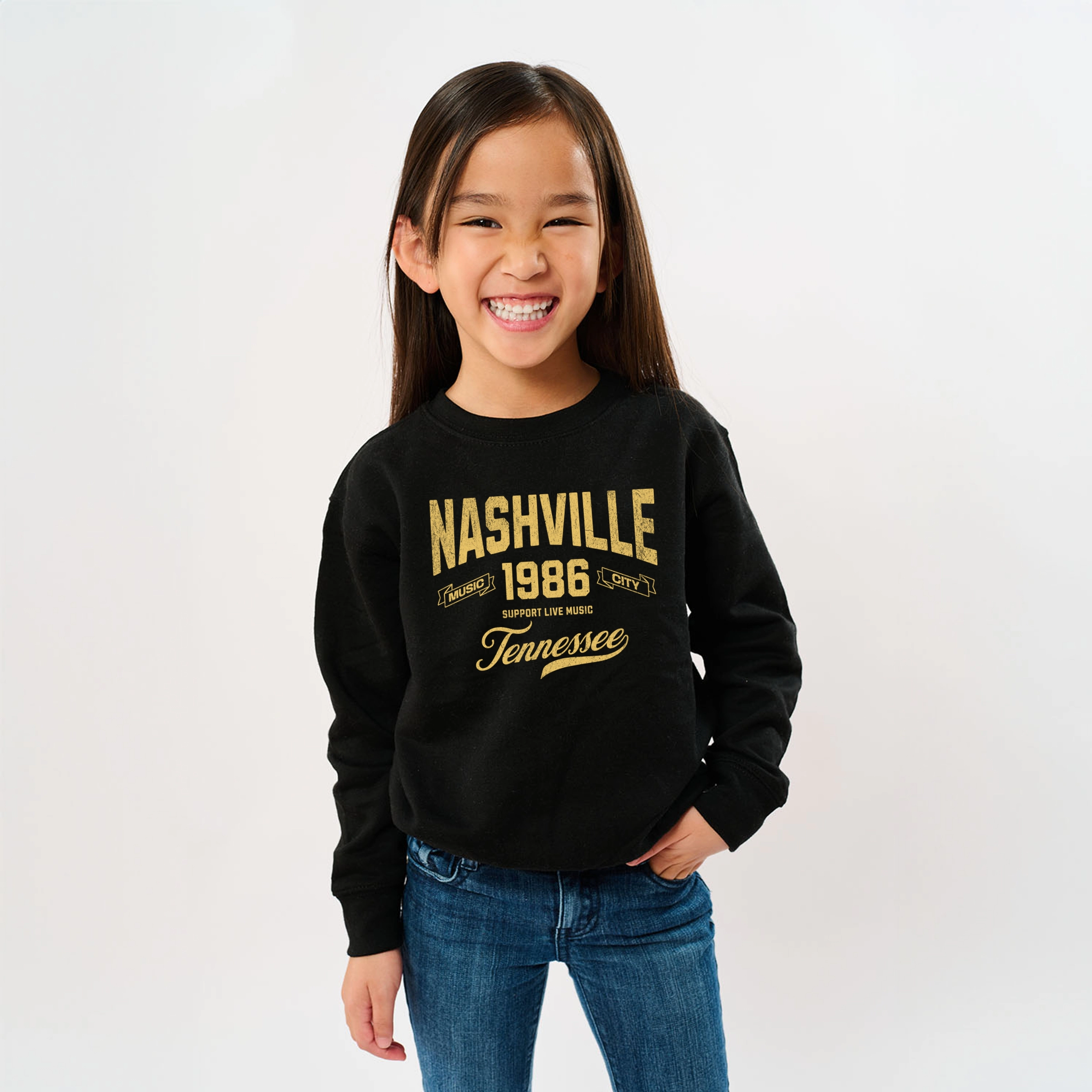 The Juniper Shop - Youth Graphic Sweatshirt Nashville Tennessee Music City