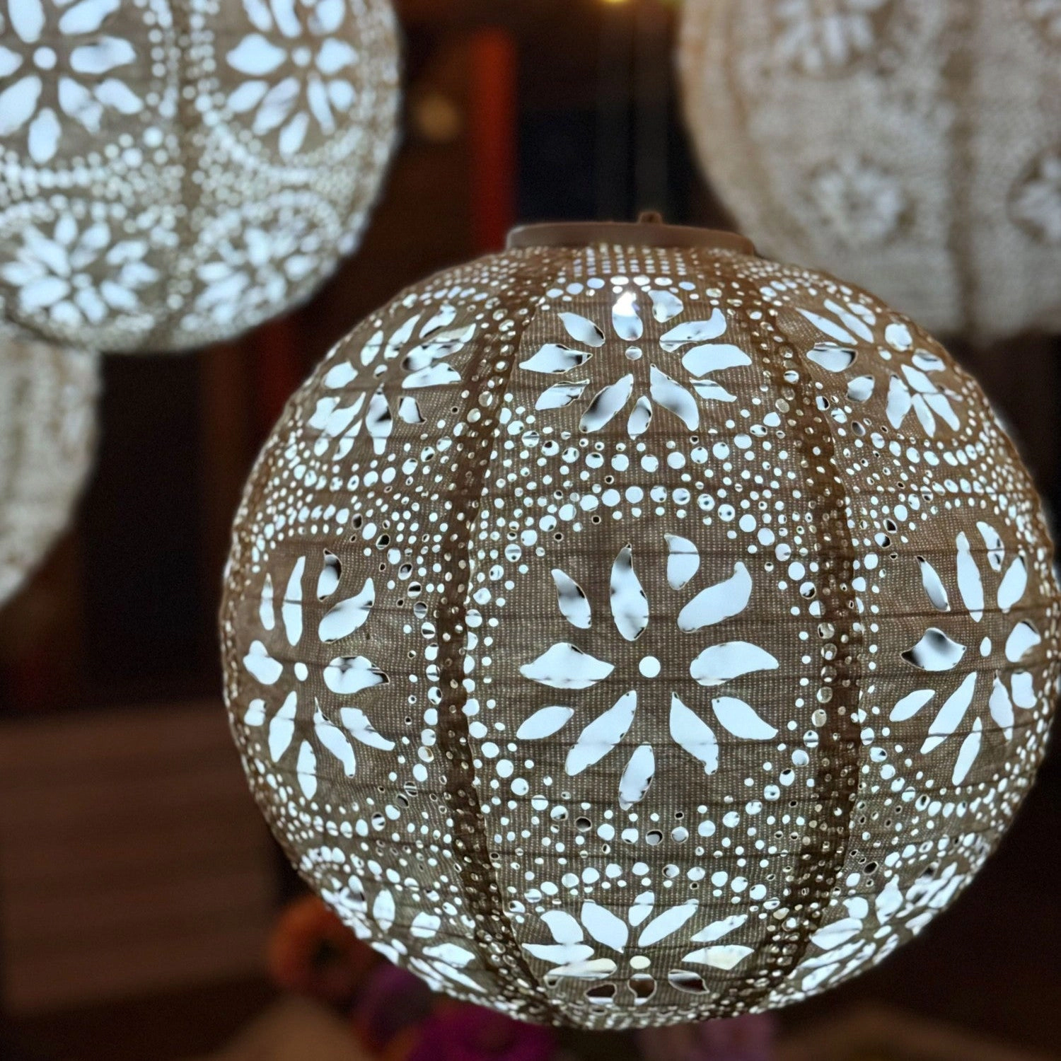 Allsop Home & Garden Stella Luxe Pearl Boho Battery Powered Lantern 3 pack
