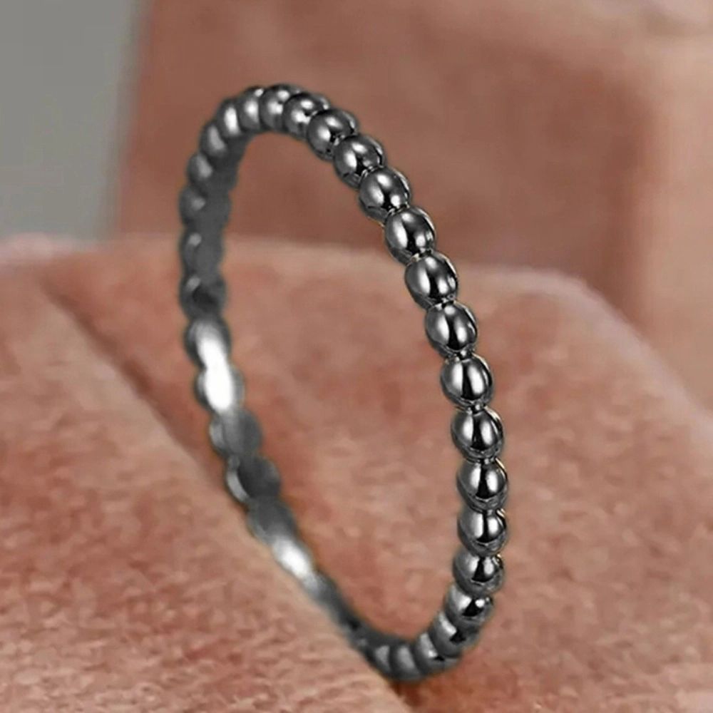Wardrobe Whimsy Beaded Thin Stackable Band Ring for Women