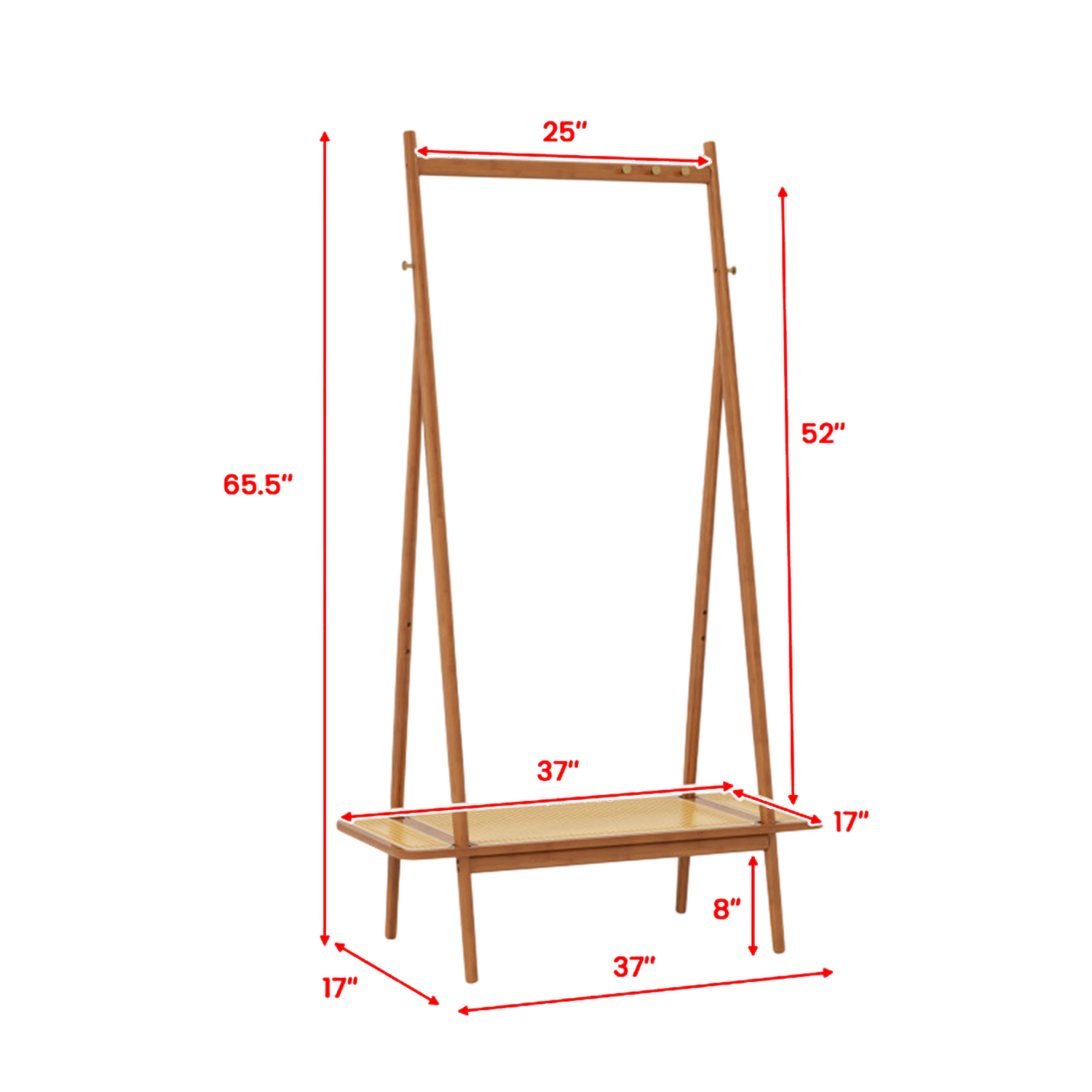 Hivvago Freestanding Bamboo Garment Organizer