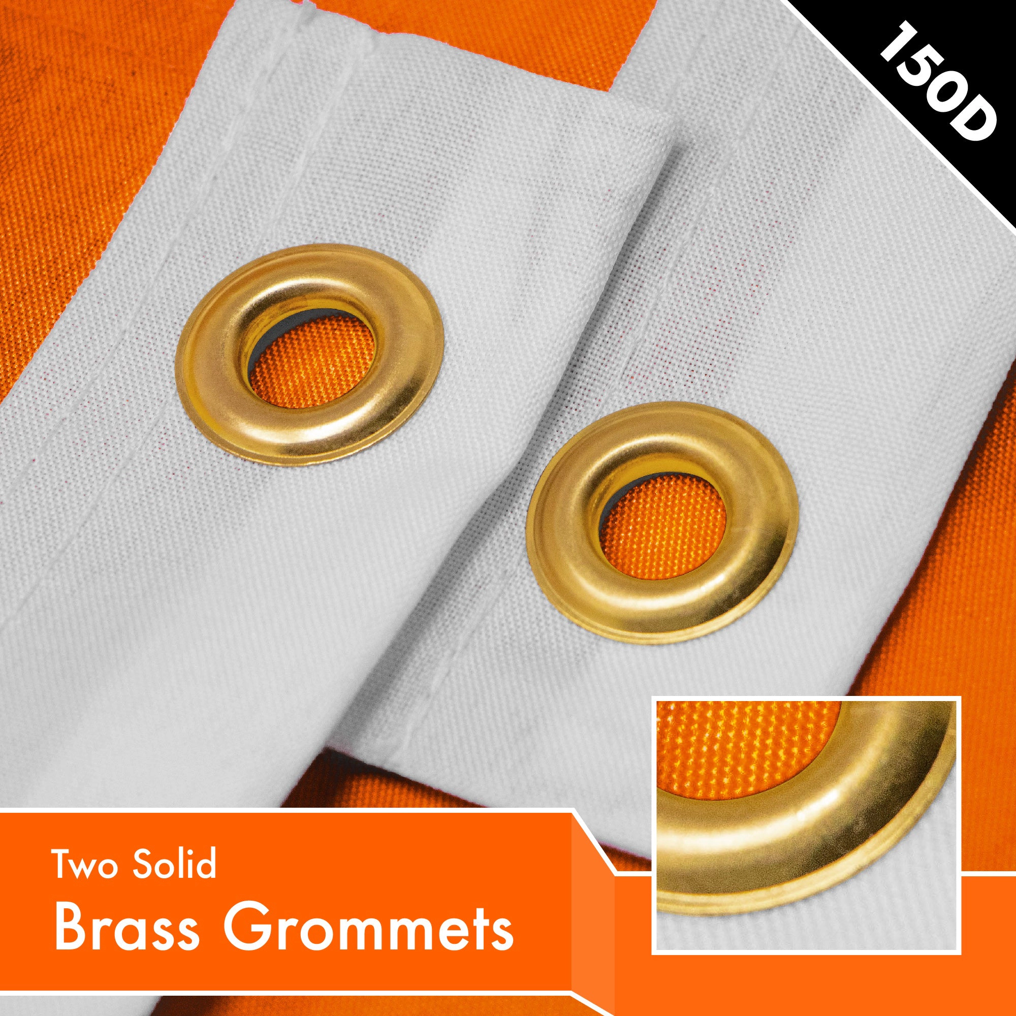 G128 Solid Orange Flag 4x6 ft - LiteWeave Pro 150D Polyester, Brass Grommets, Indoor/Outdoor