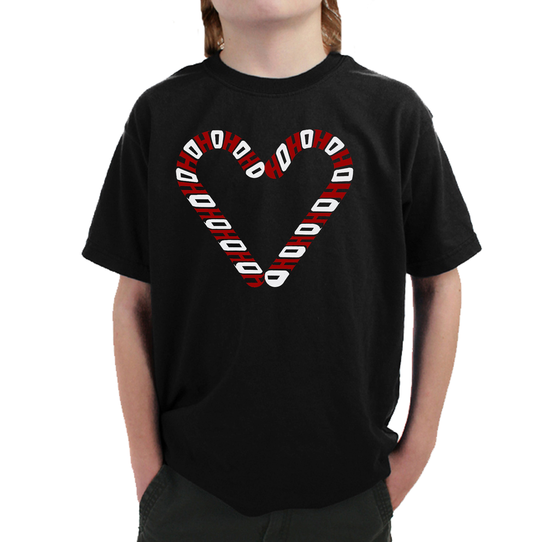 LA Pop Art Boy's Word T-Shirt - Candy Canes