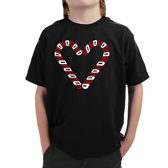 LA Pop Art Boy's Word Art T-Shirt - Candy Canes
