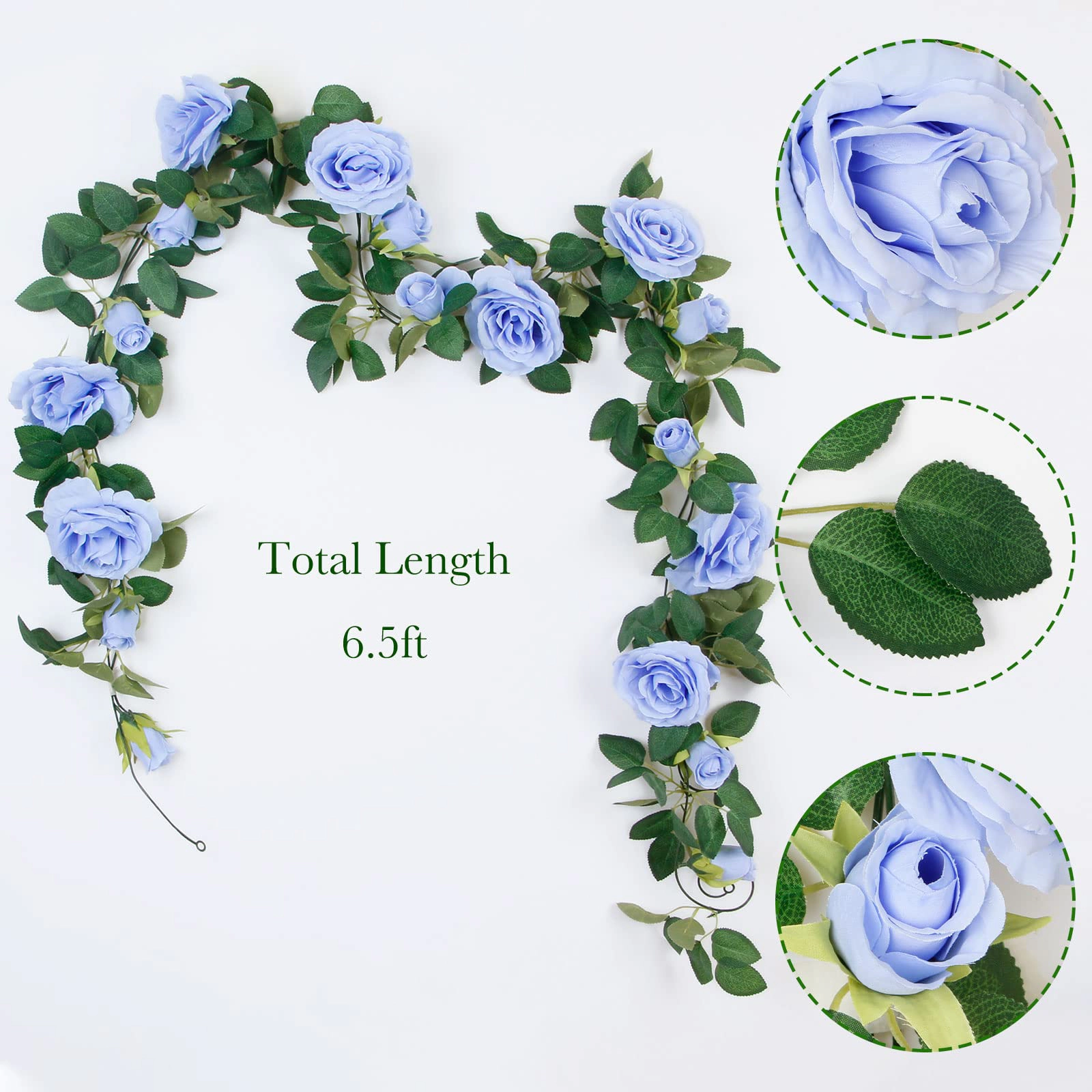 PUPWE Artificial Rose Vine Garland Wedding Decor