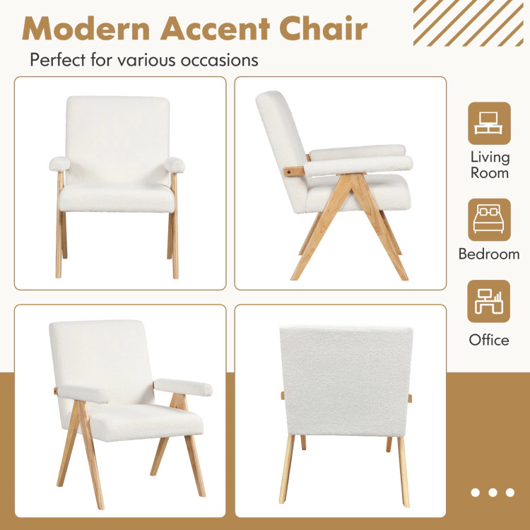 Hivvago Wooden Frame Lounge Chair with Soft Arm Padding