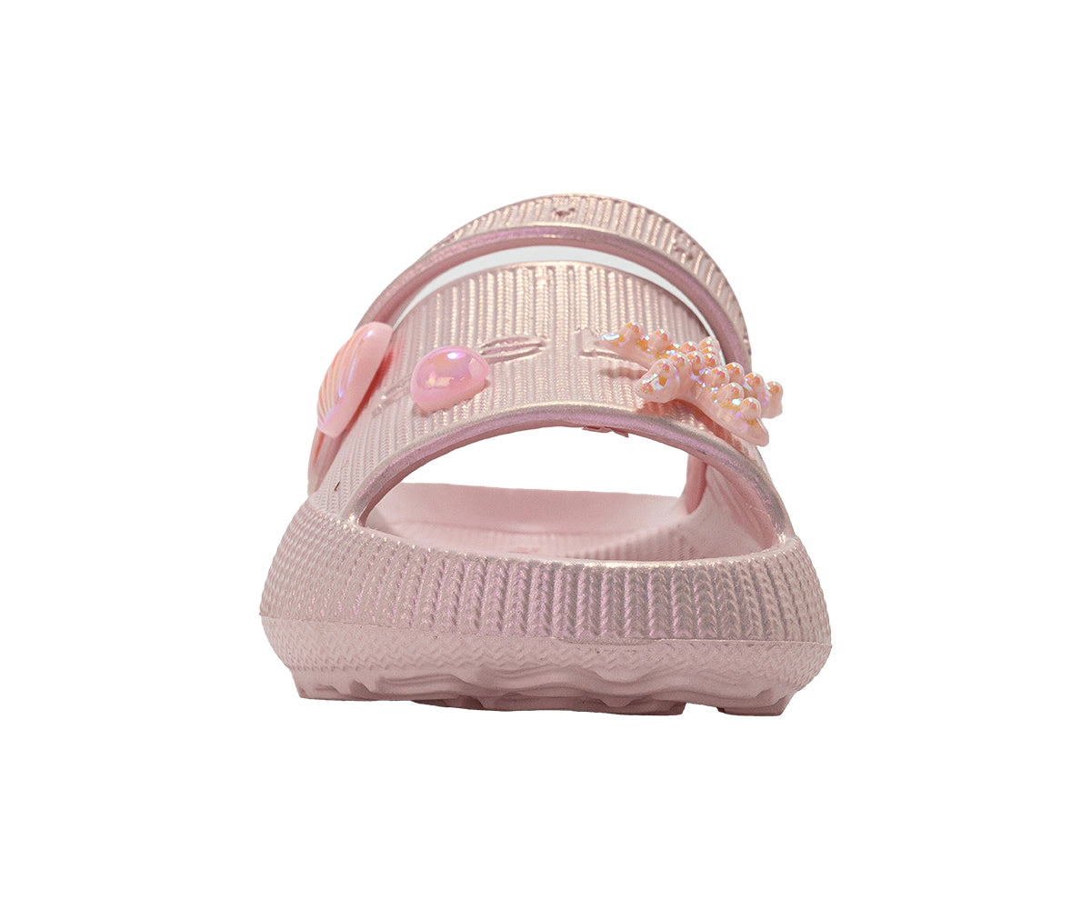 bebe Toddler Girl's Platform EVA Slide Sandals with Iridescent Sea Life Charms