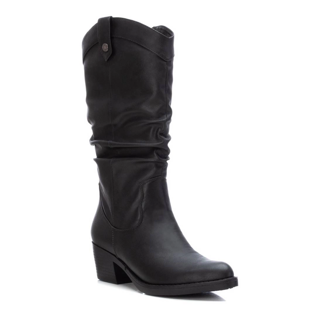 XTI Women's Cowboy Leatherette Boots Side Zip Block Heel
