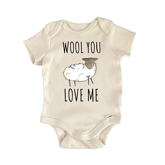 NOFO VIBES Unisex Sheep Wool Farm Animal Infant Gift Baby Bodysuit
