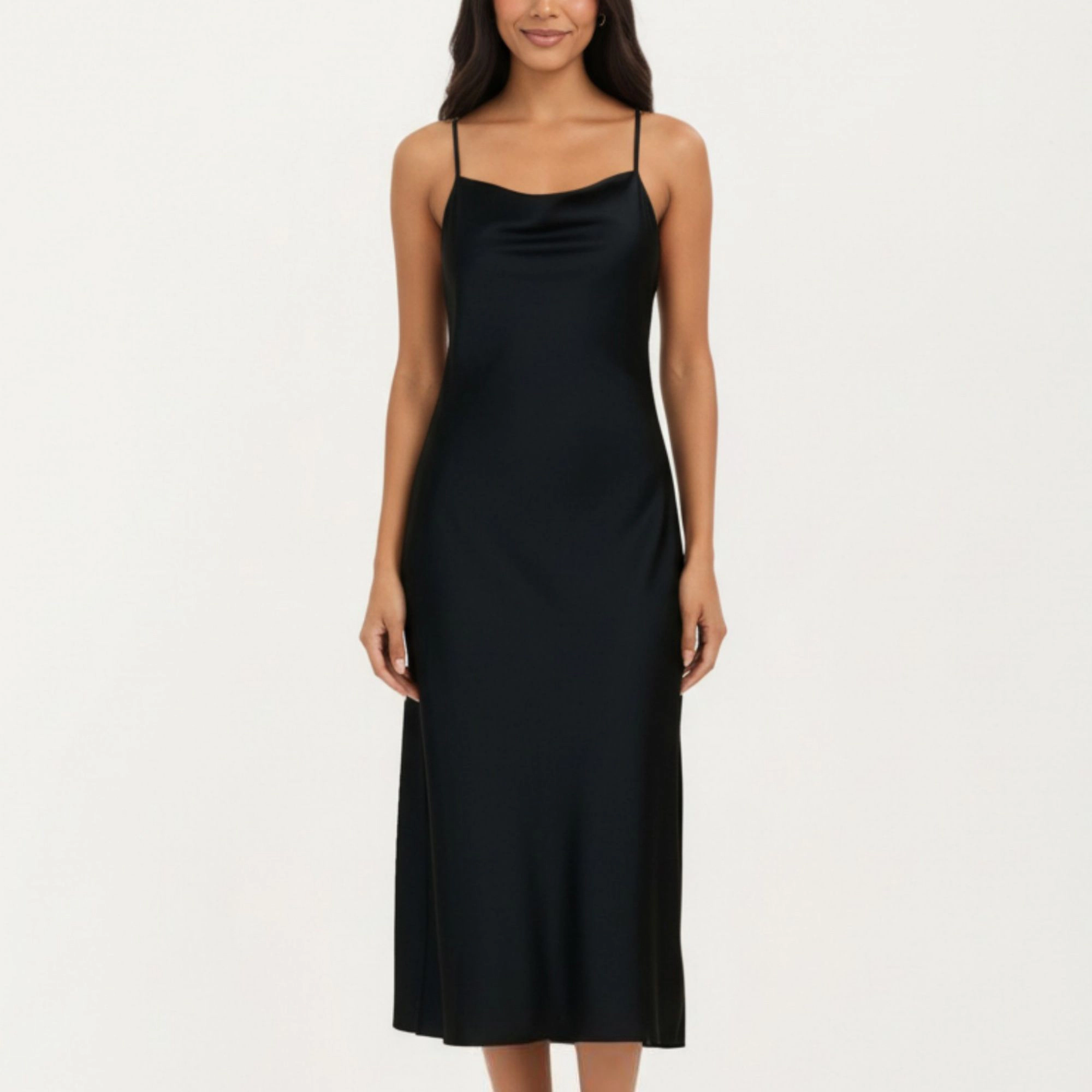 Anna-Kaci Women's Long Slip Sleep Dress Adjustable Strap Midi Nightgown Lightweight Relaxed Fit Sleepwear