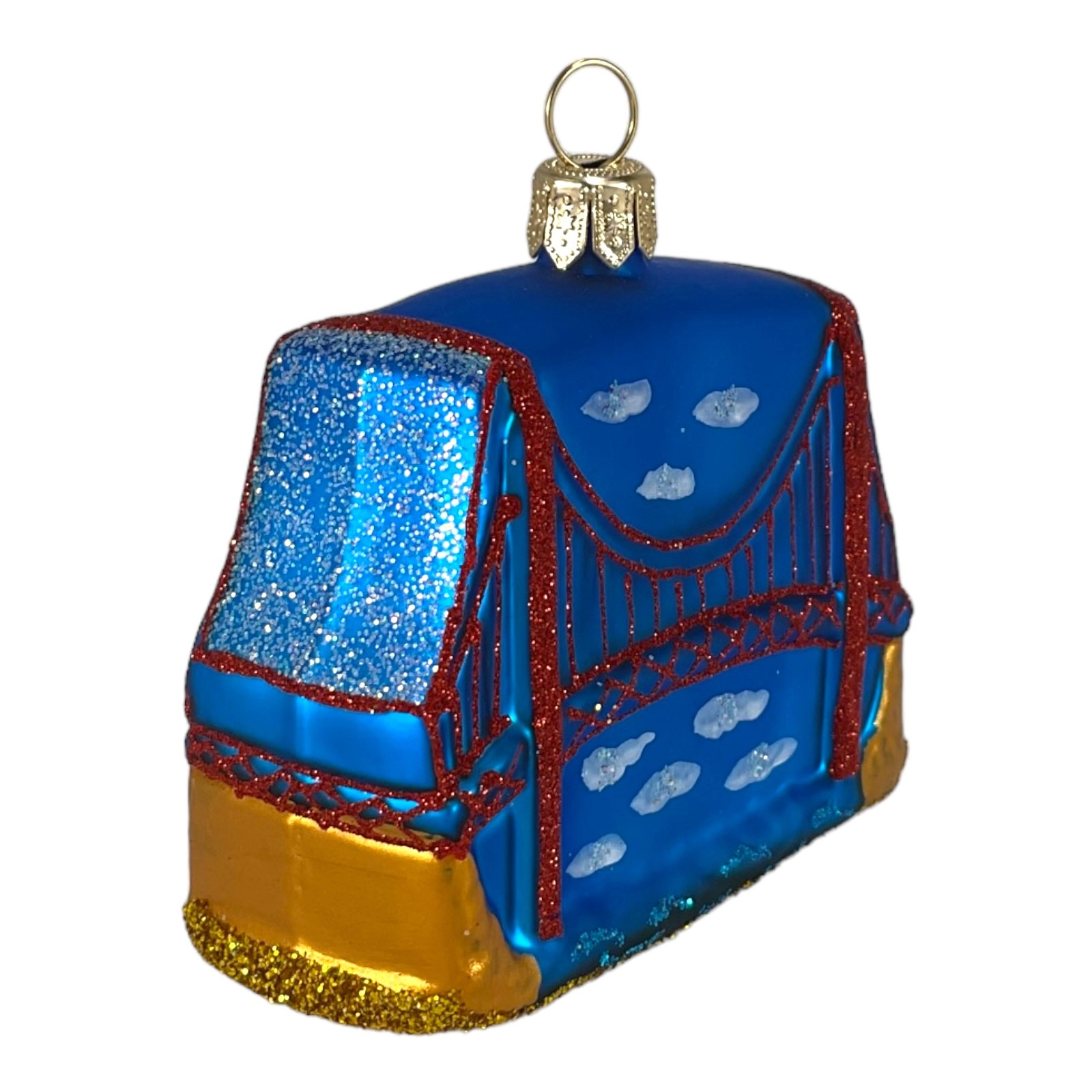 Pinnacle Peak Trading Company Golden Gate Bridge San Francisco Small Polish Glass Christmas Ornament
