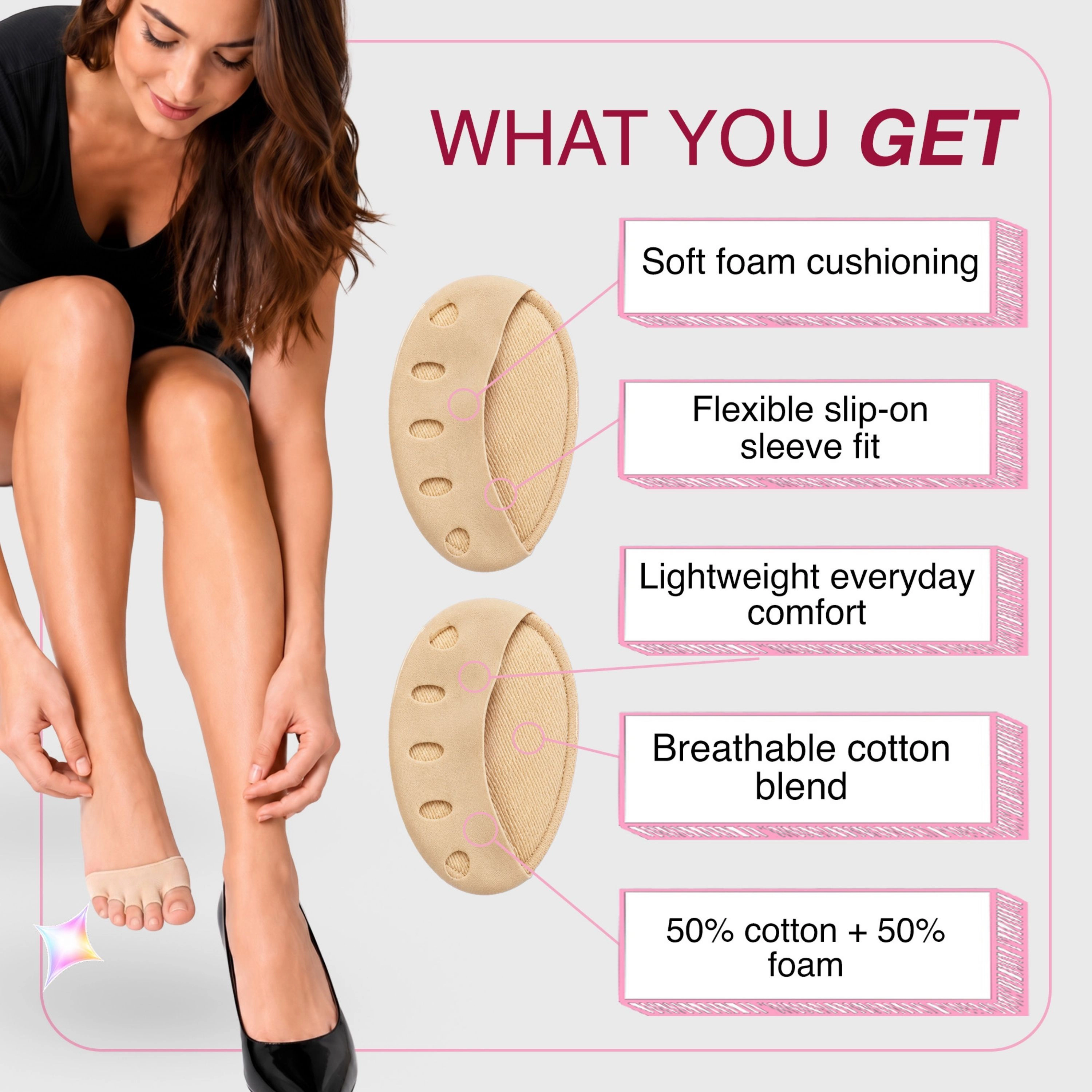 LECHERY Women's Forefoot Cushion Sleeves – Gel Ball of Foot Pads