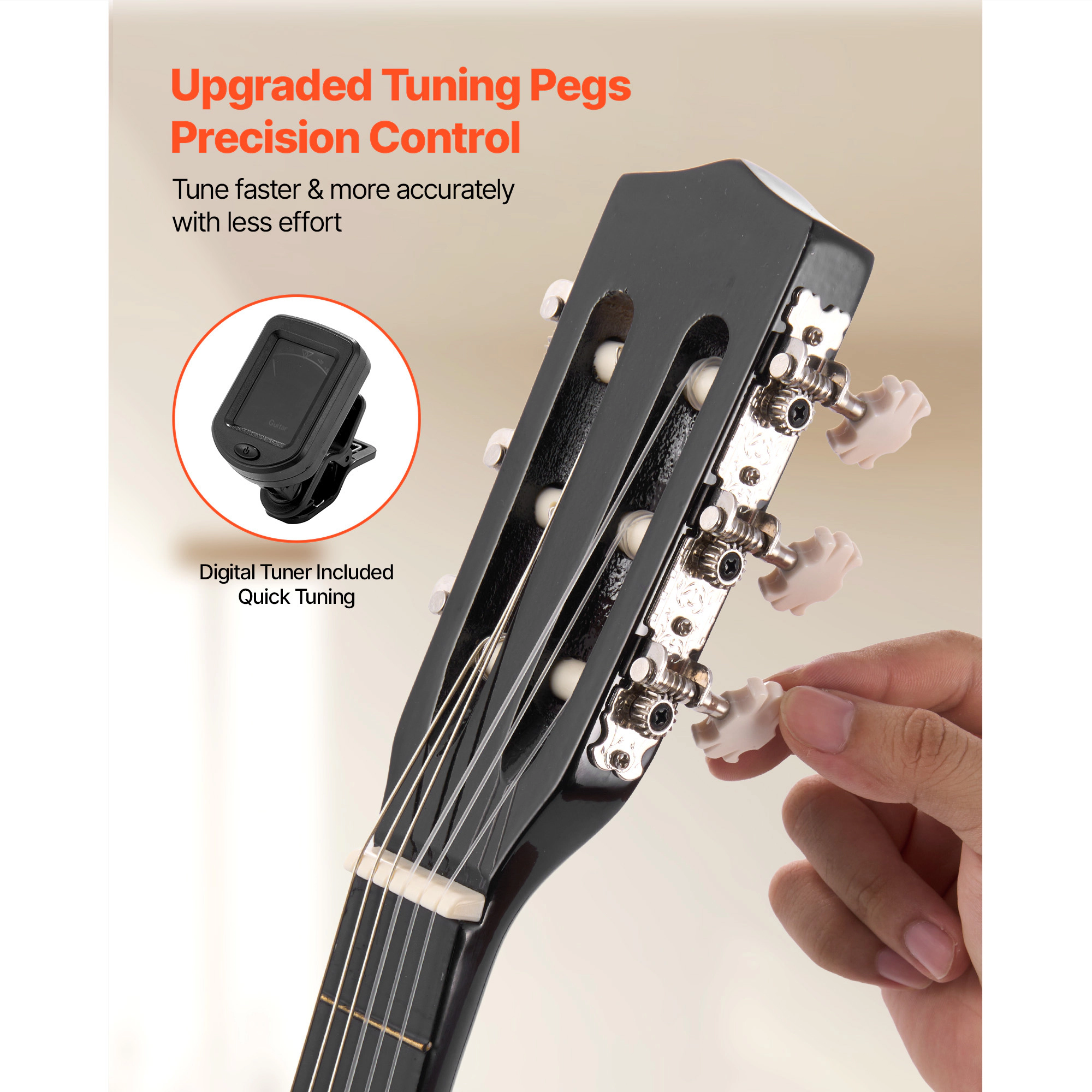 HONGGE Classical Guitar 30 Inch Wood Starter Kit for Beginners with Nylon Strings Gig Bag Strap Tuner