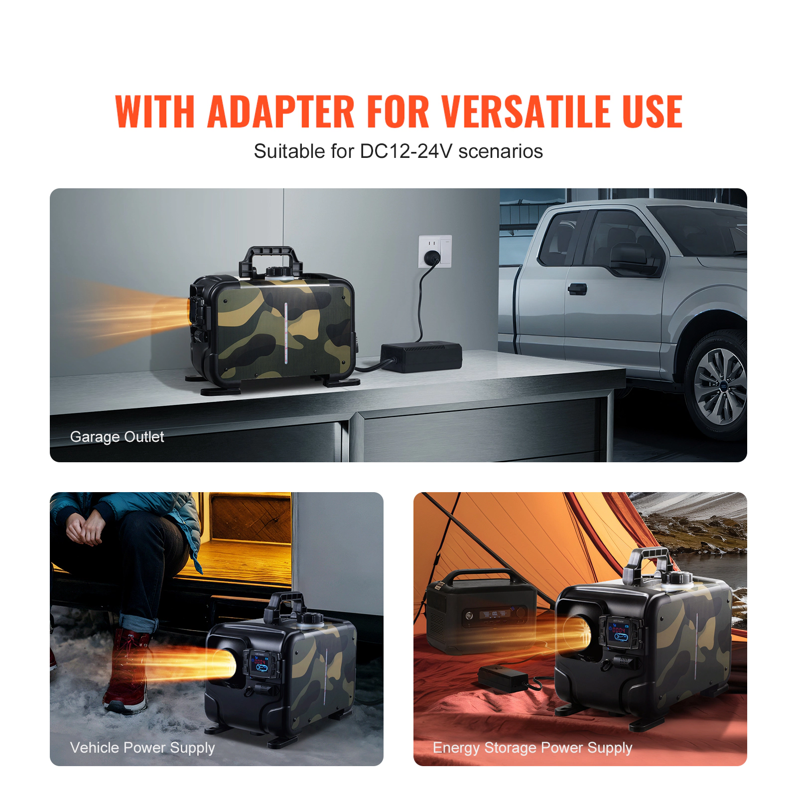 HONGGE 8KW Diesel Heater, 12V/24V All in One Diesel Air Heater, Bluetooth APP Control, Remote Control and Display Screen