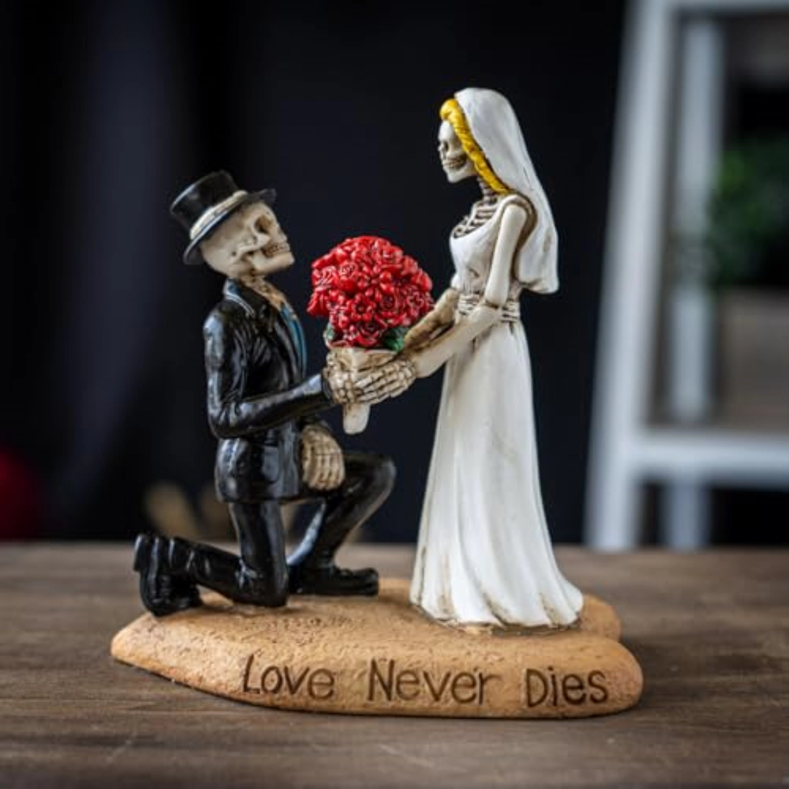 Pacific Giftware Til Death Do Us Part Skeleton Couple Figurine Love Never Dies Wedding Decor for Gothic Romance Lovers 4.8 inch