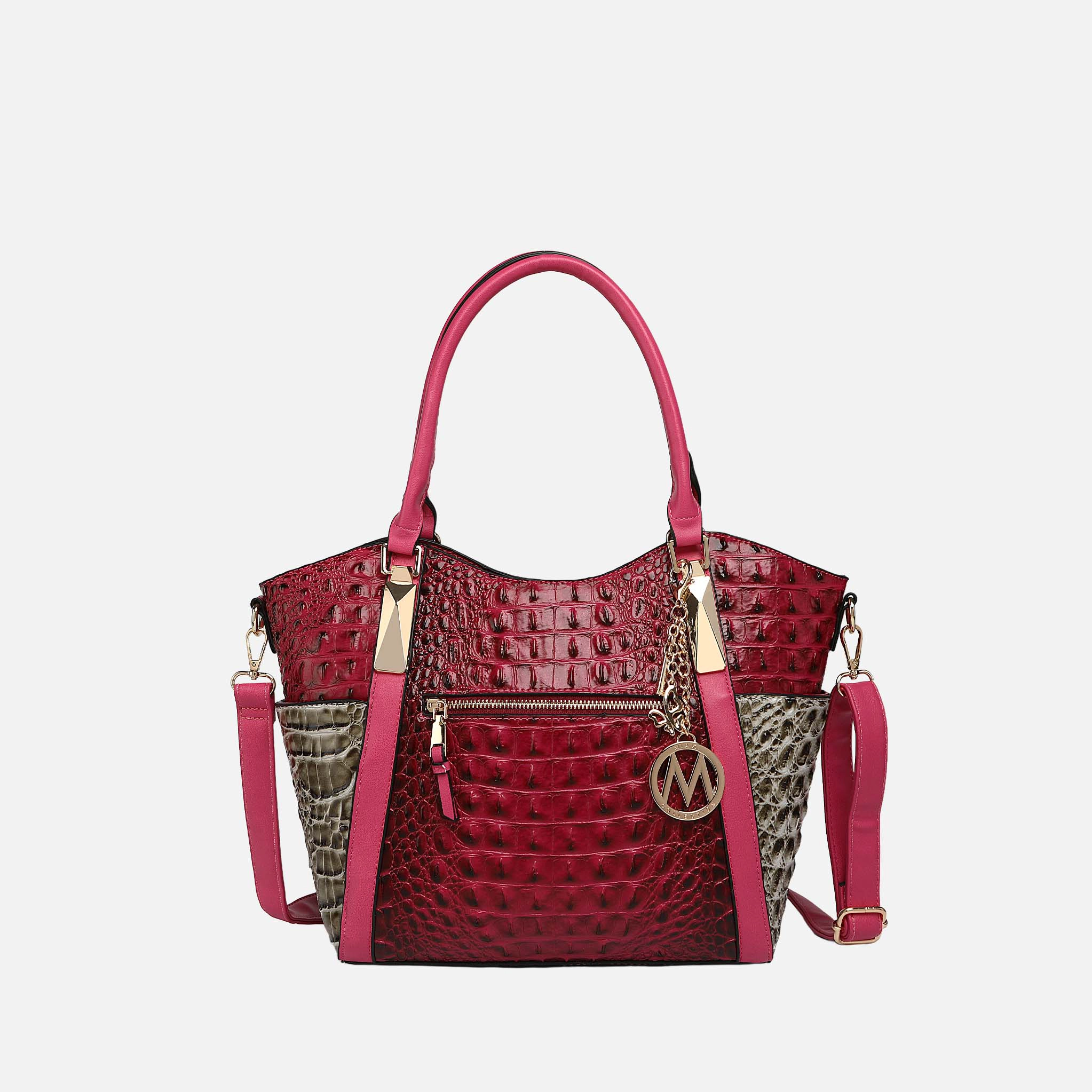 MKF Collection by Mia K.  Janise Croco Tote Handbag - Crocodile Embossed Faux Leather