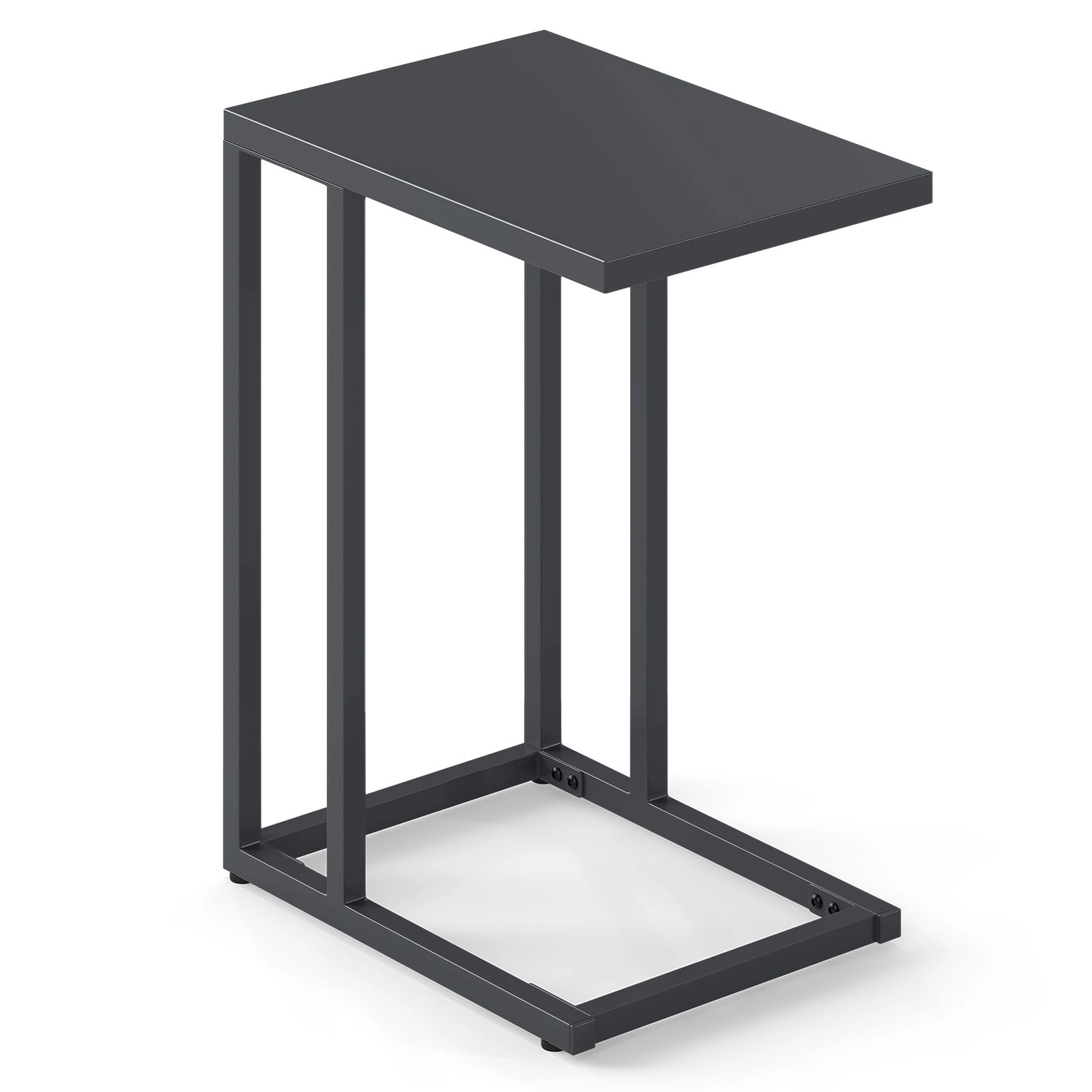 SlickBlue Dark Gray C-Shaped Sofa Side Table with 66 lb Capacity