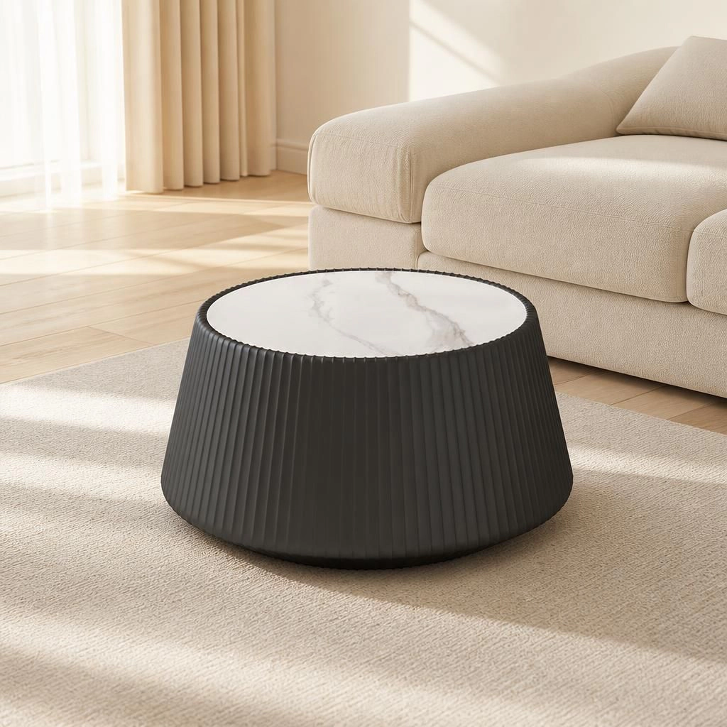 GOODSILO Round Multi Material Durable Accent Coffee Table