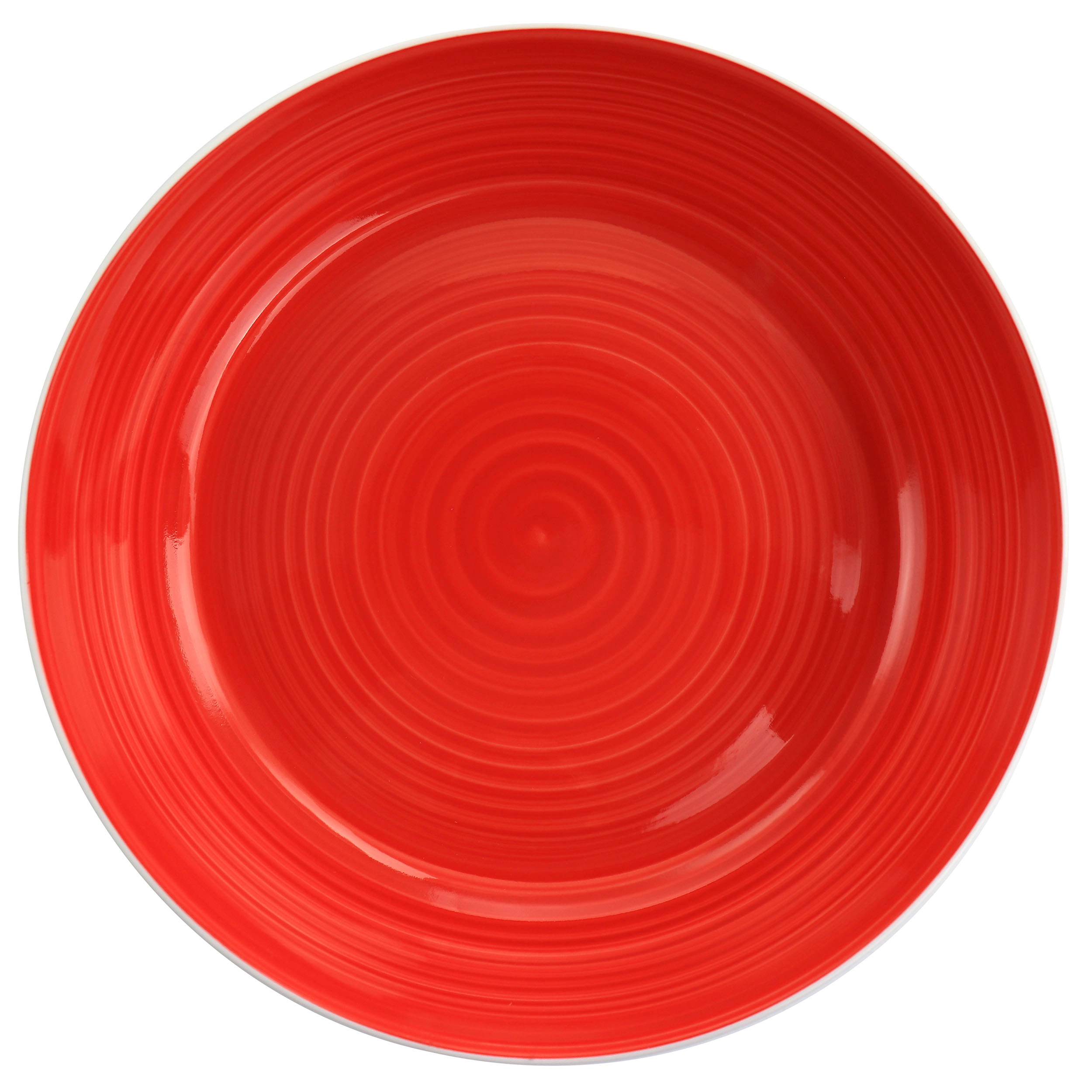 Gibson Home Crenshaw 8.5 Inch 2 Piece Stoneware Dinner Bowl Set in Red and White