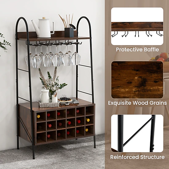 Hivvago 5-Level Kitchen Storage Rack with Wine Holder