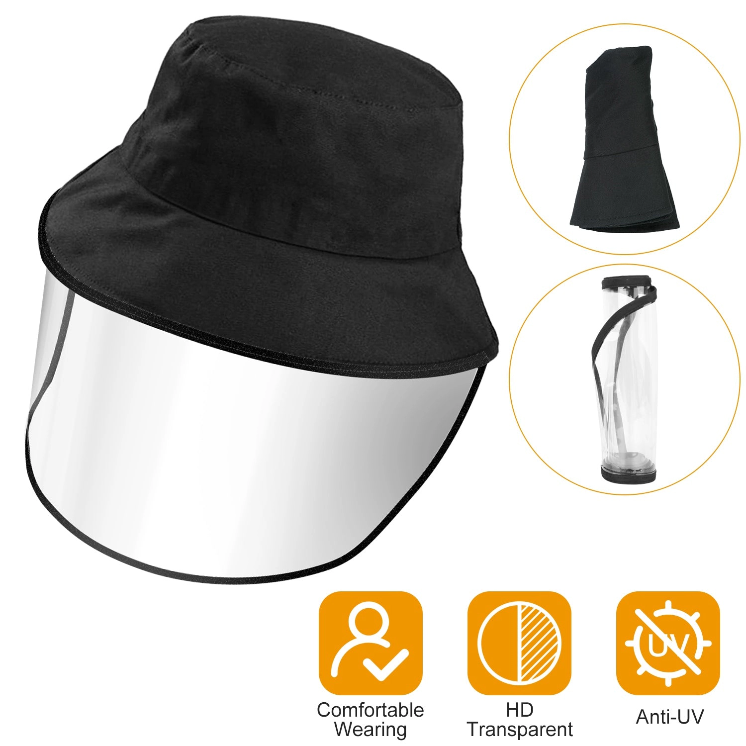GBruno Protective Face Shield Bucket Hat With Sun Cover