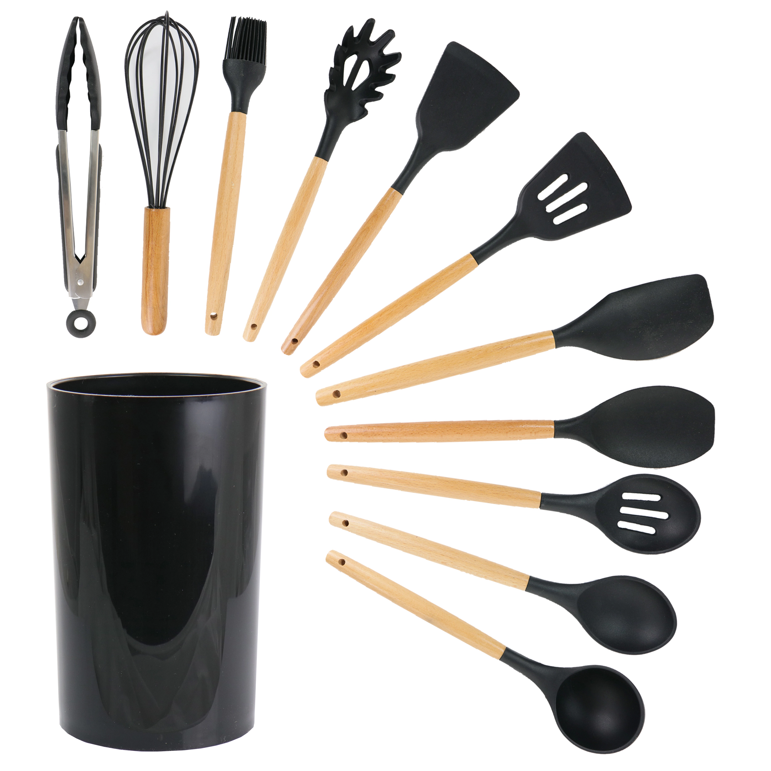MegaChef Silicone and Wood Cooking Utensils