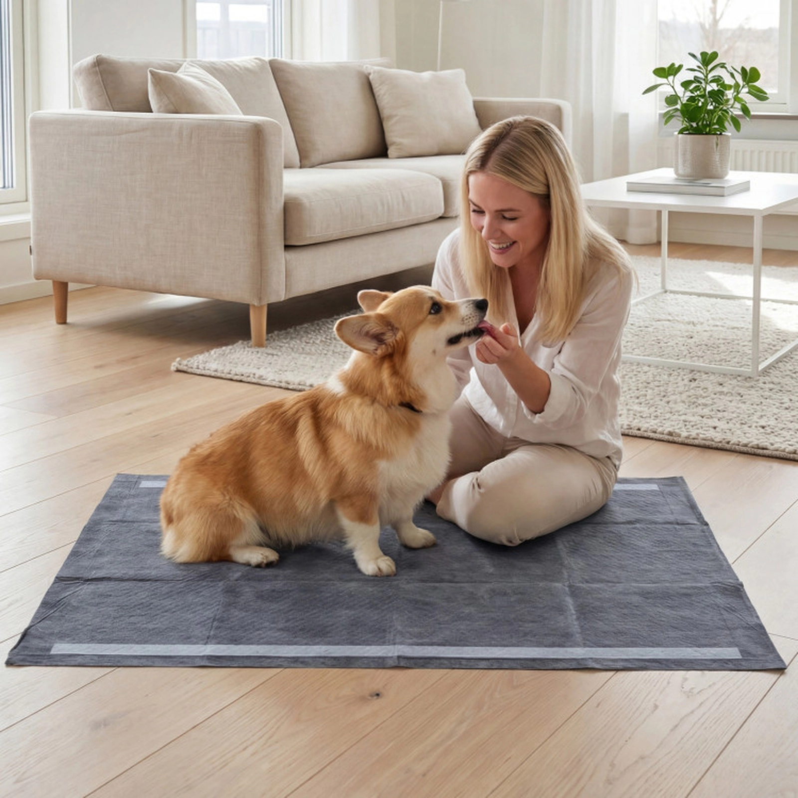 SUGIFT 6-Layer Charcoal Dog Pee Pads Pet Bed Protector 35.5 x 24 in for Dogs Black