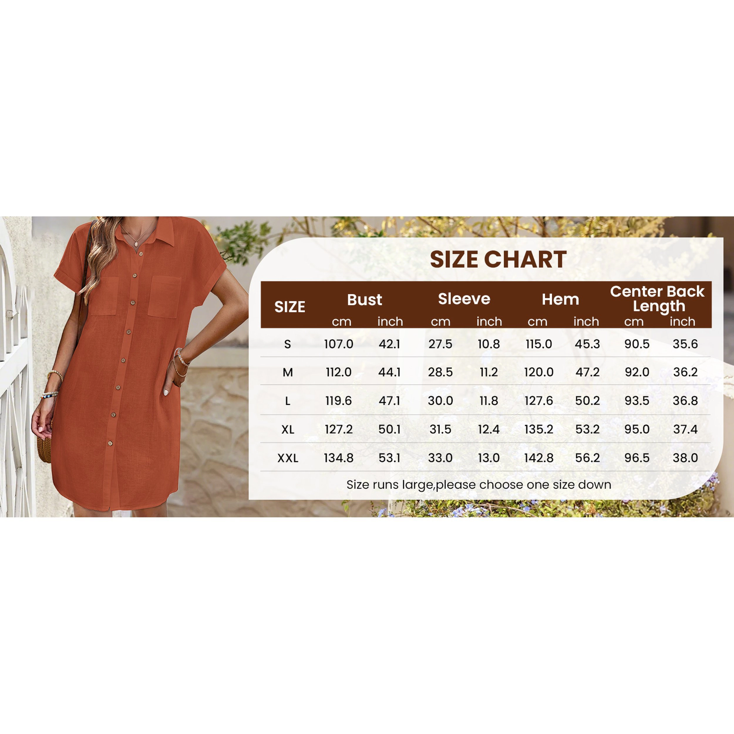 Zeagoo Women's ShortSleeve V-Neck Button Down Tunic Shift Dress Casual Comfy Shirt with Pocket