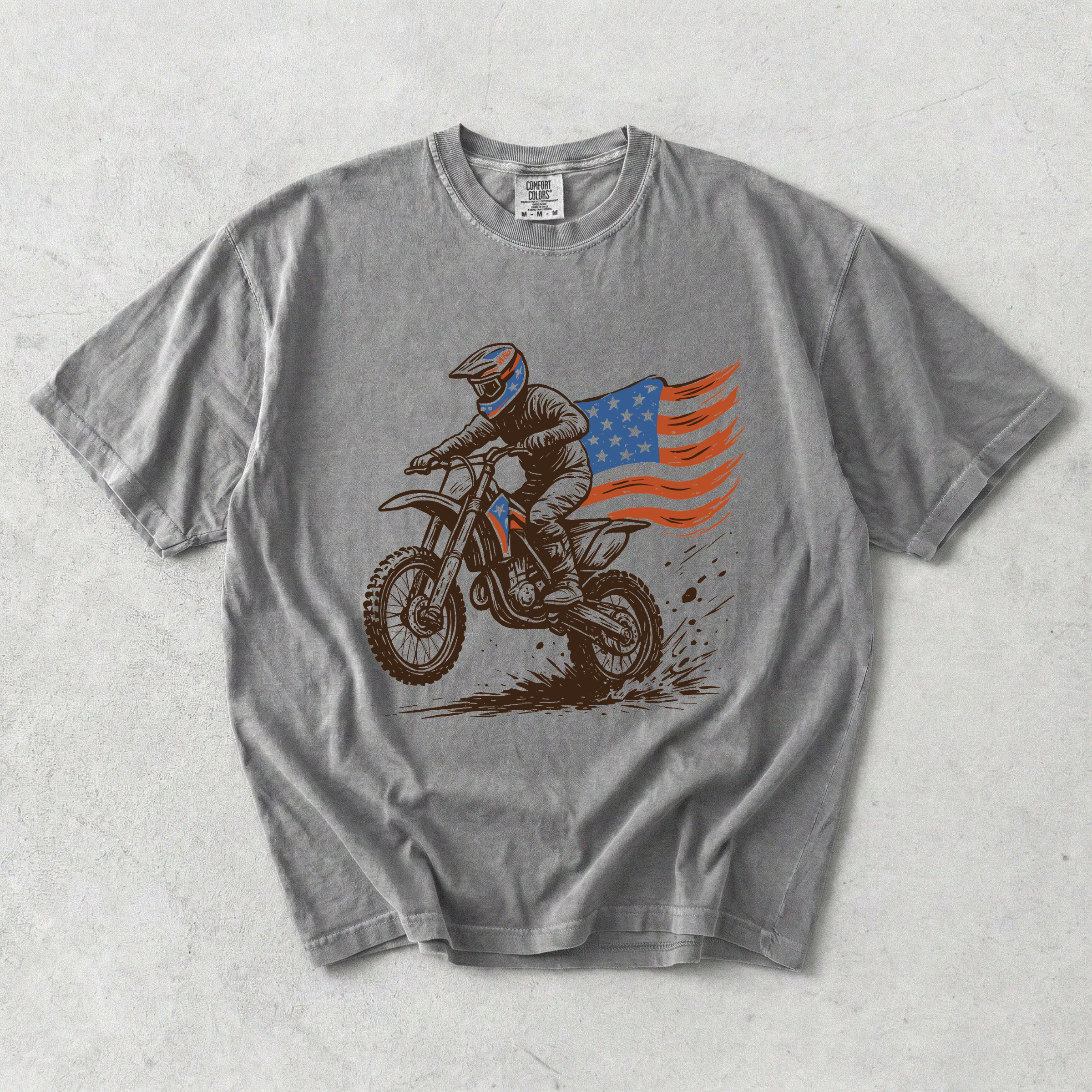 Simply Sage Market - Dirtbike America Men's Garment Dyed Graphic T-Shirt