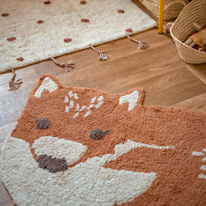 Nattiot Washable Cotton Kid'S Bedroom Rug - Little Wolf