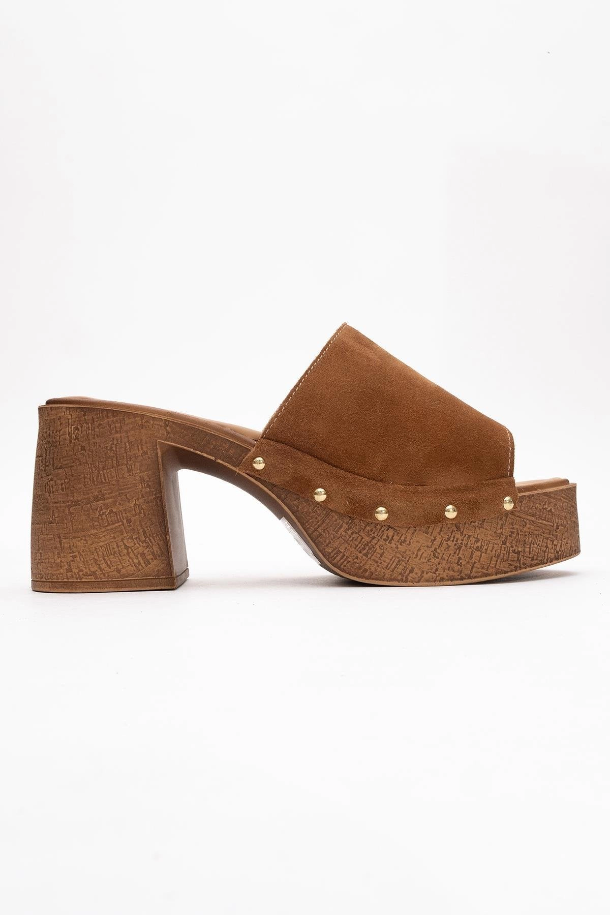 Forever & Always Womens Pull Leather Platform Mules