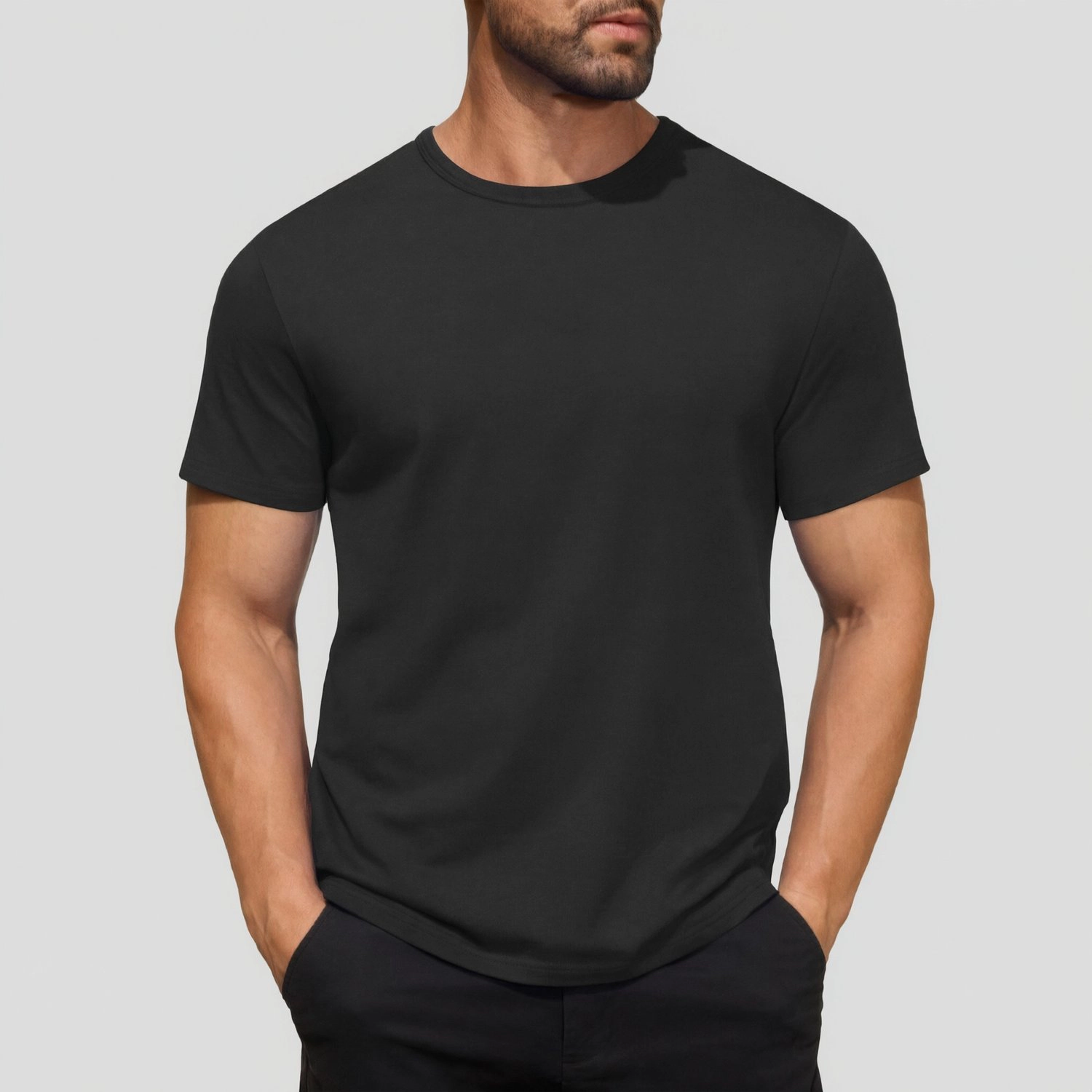 COOFANDY Mens Classic Crew Neck Short Sleeve T-Shirts  Solid Color Casual Tees