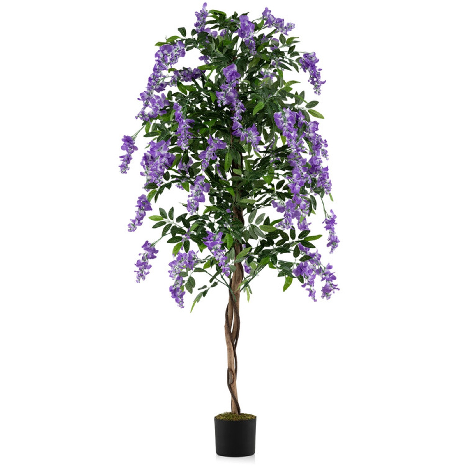 SUGIFT 6-ft 1260 Leaves Natural Trunks Cascading Blooms Artificial