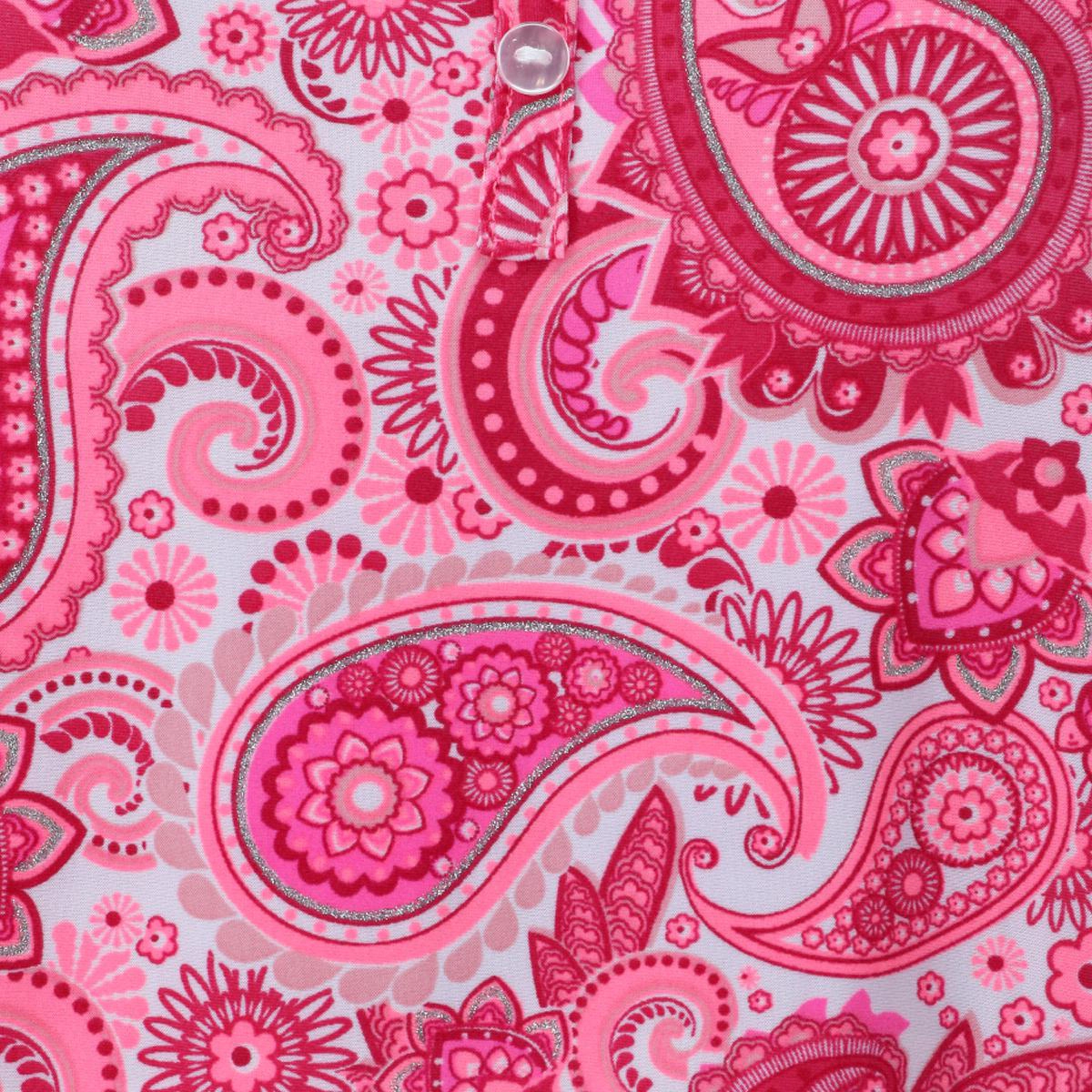 Miss Lillian Women's Paisley Henley Short Sleeve and Shorts Set