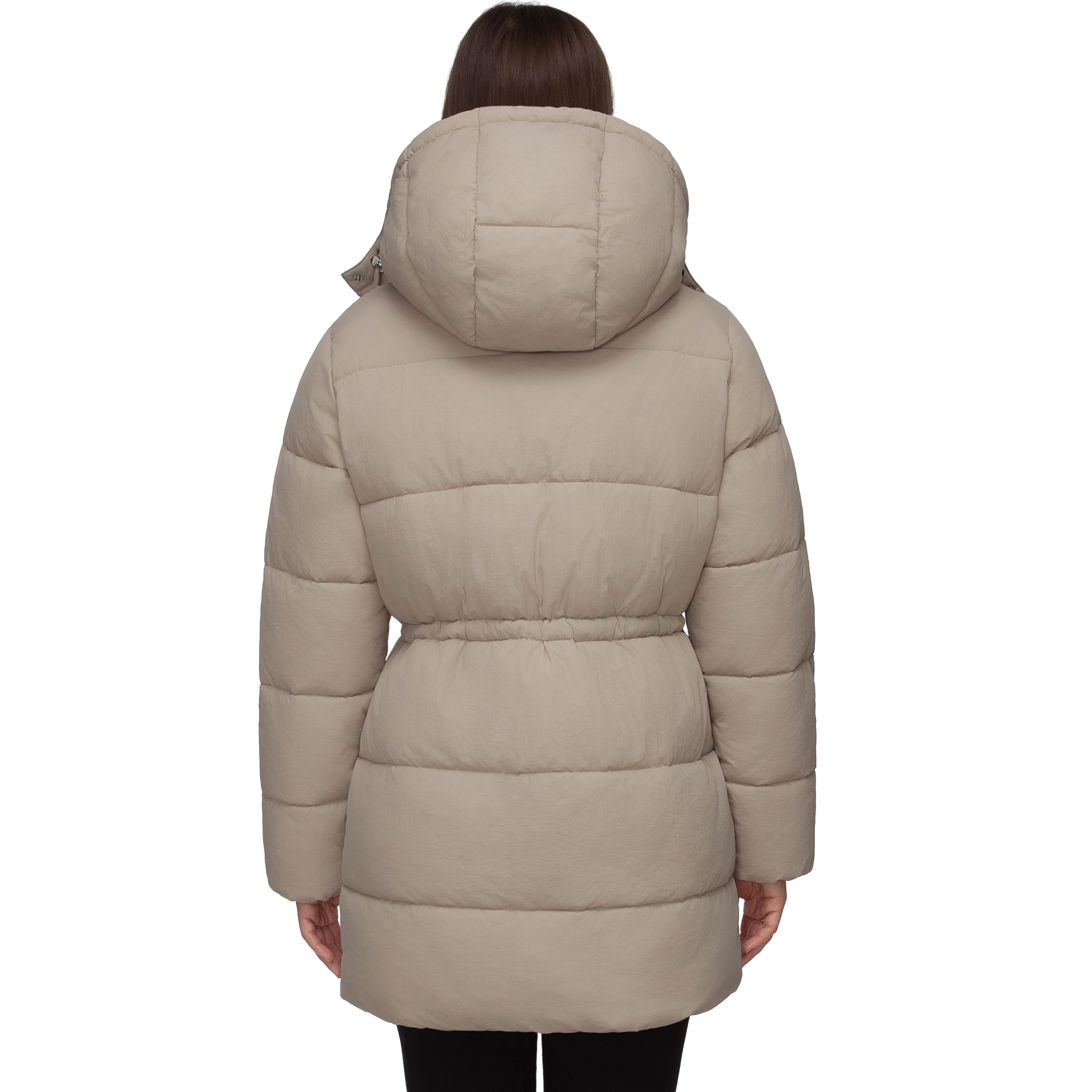 Rokka&Rolla Womens  Mid-Length Cinched Waist Puffer Jacket