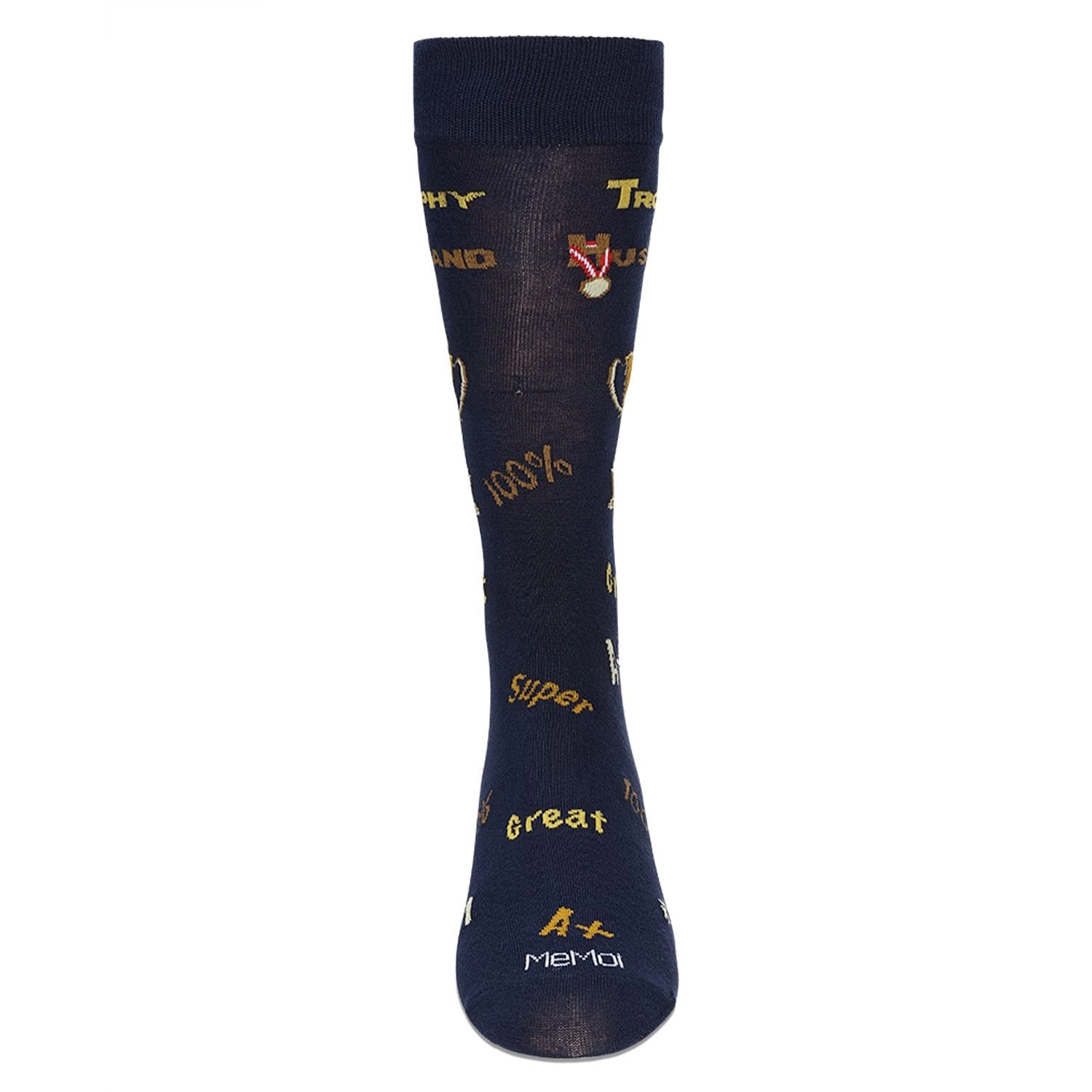 Memoi Men's Trophy Husband Bamboo Crew Socks