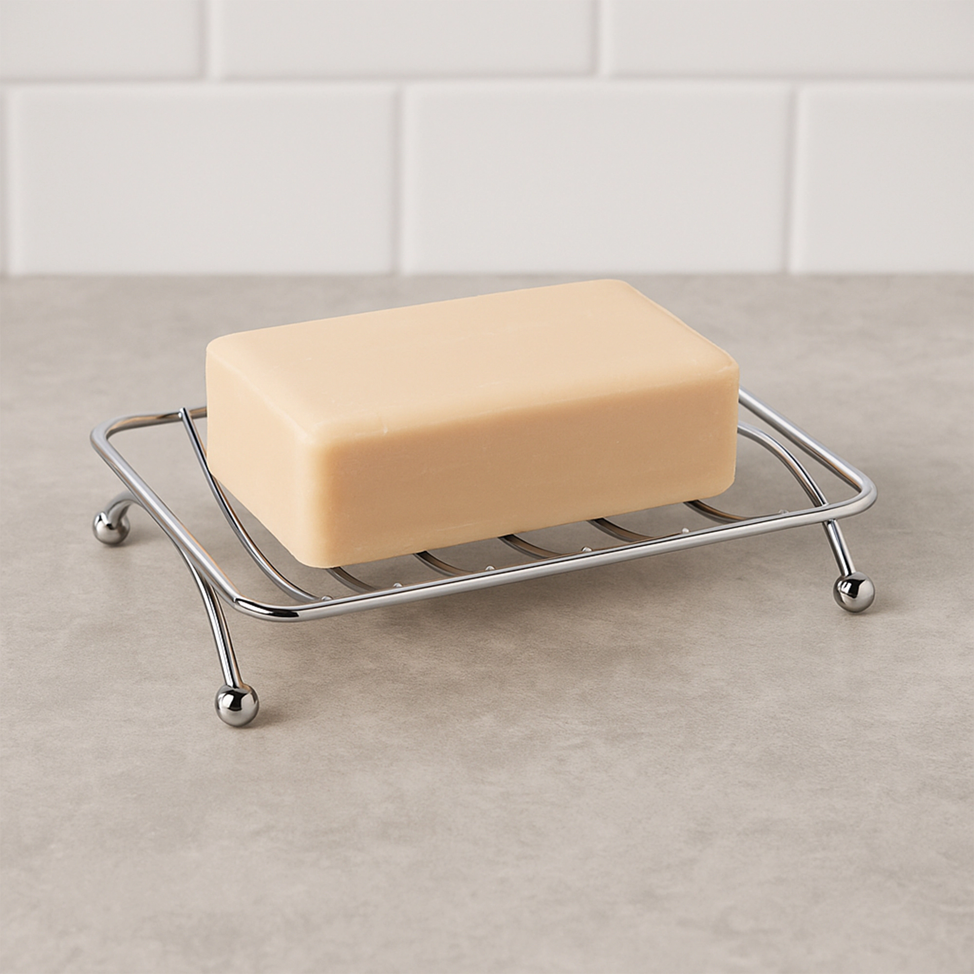 Evideco French Home Goods Coated Metal Self-Draining Soap Cradle