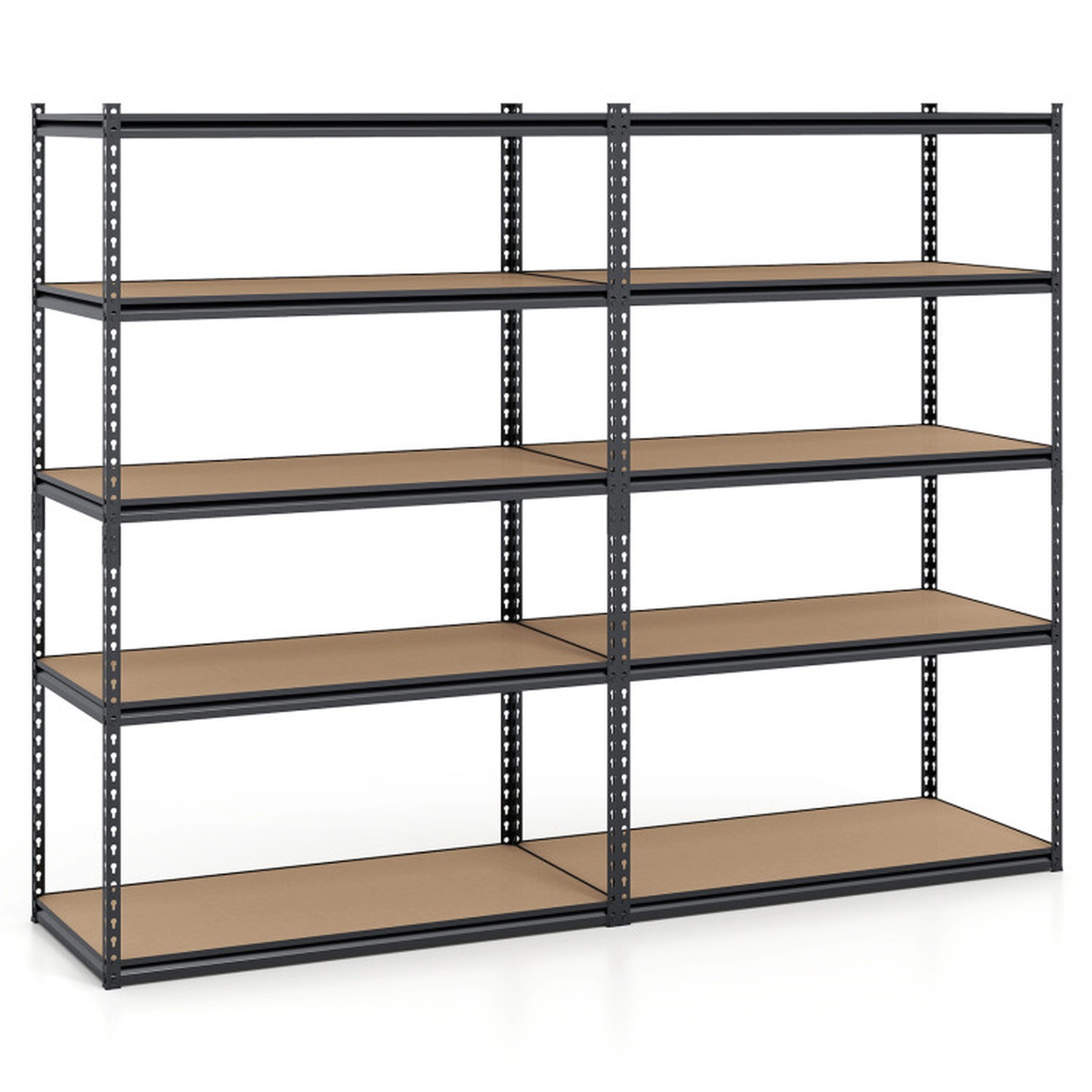 SUGIFT Set of 2 5-Tier 2200-lb Capacity Adjustable Heavy Duty Metal Storage Shelves Shelving Unit