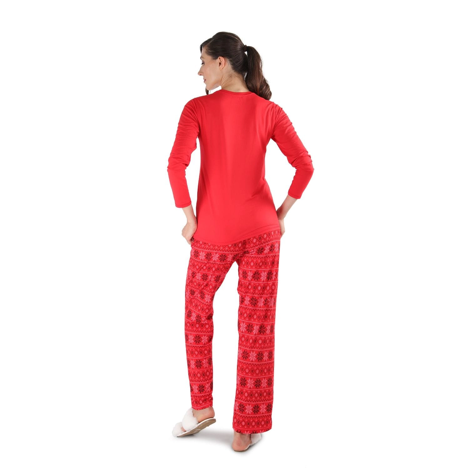 MeMoi Women's Santa Don't Judge Me Snowflake Love Two-Piece Pajama Set