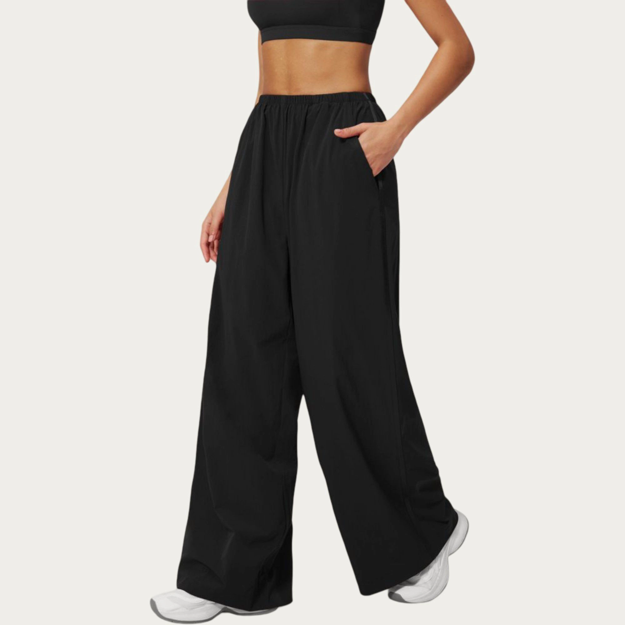 Anna-Kaci Women's Wide-Leg Lounge Pants with Elastic Waistband and Relaxed Draped Fit
